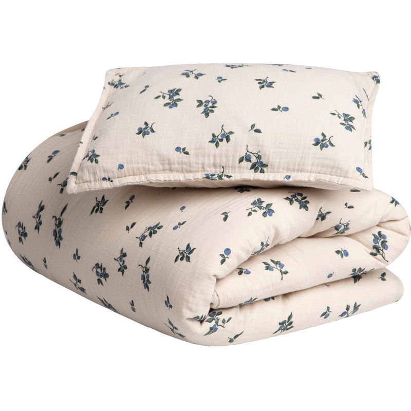 Blueberry Muslin Bäddset, 70x80 + 28x35 cm