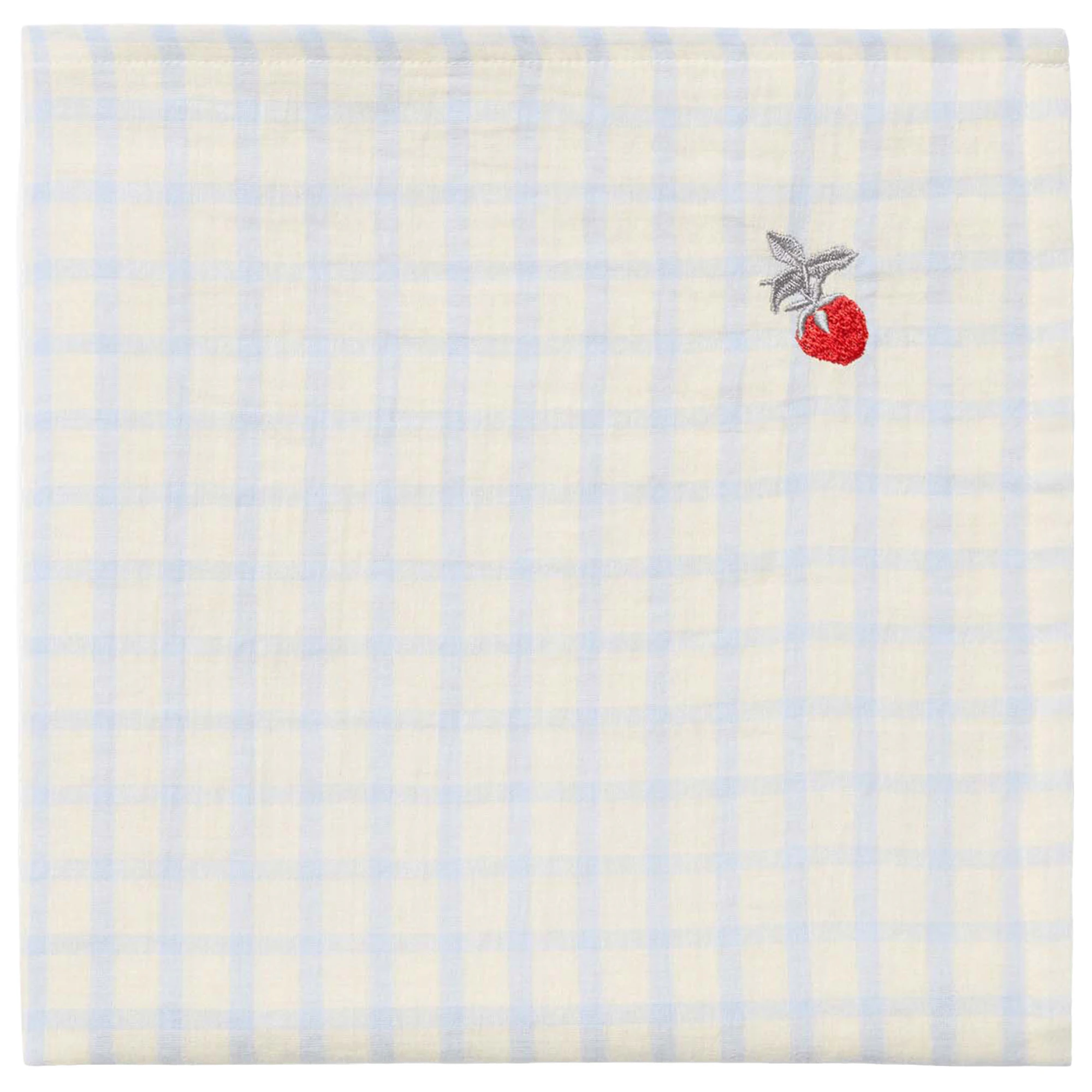 Garbo & Friends Gingham Sky Blue Muslin Babyfilt 110x110 Cm - Barnfiltar Ekologisk Bomull Blå