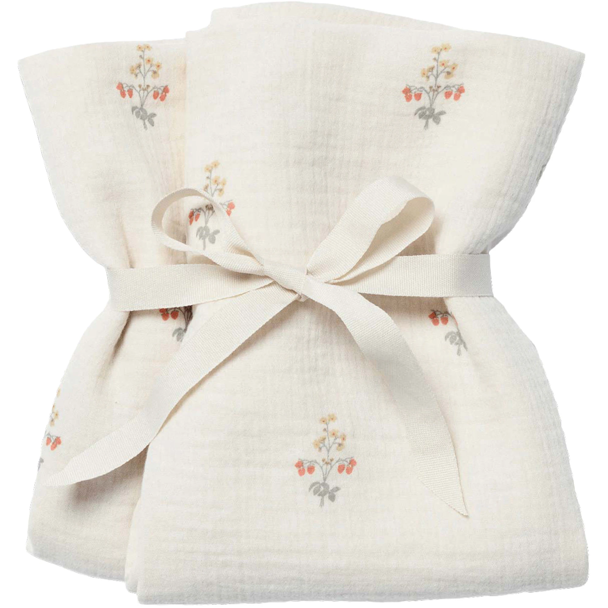 Garbo & Friends La Fraise Muslin Filt 2-pack 60x60 Cm - Barnfiltar Ekologisk Bomull Beige