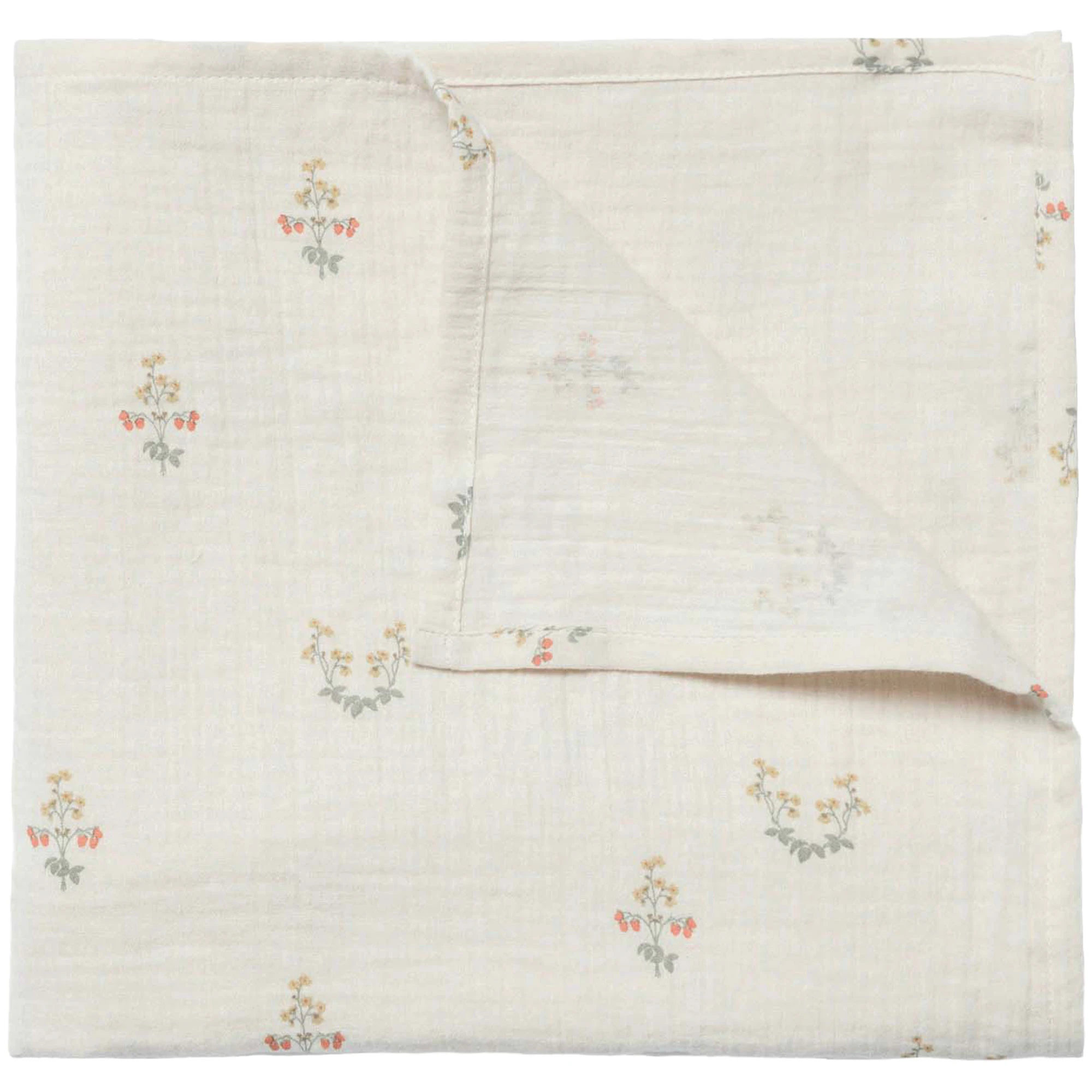 Garbo & Friends La Fraise Muslin Babyfilt 110x110 Cm - Barnfiltar Ekologisk Bomull Beige