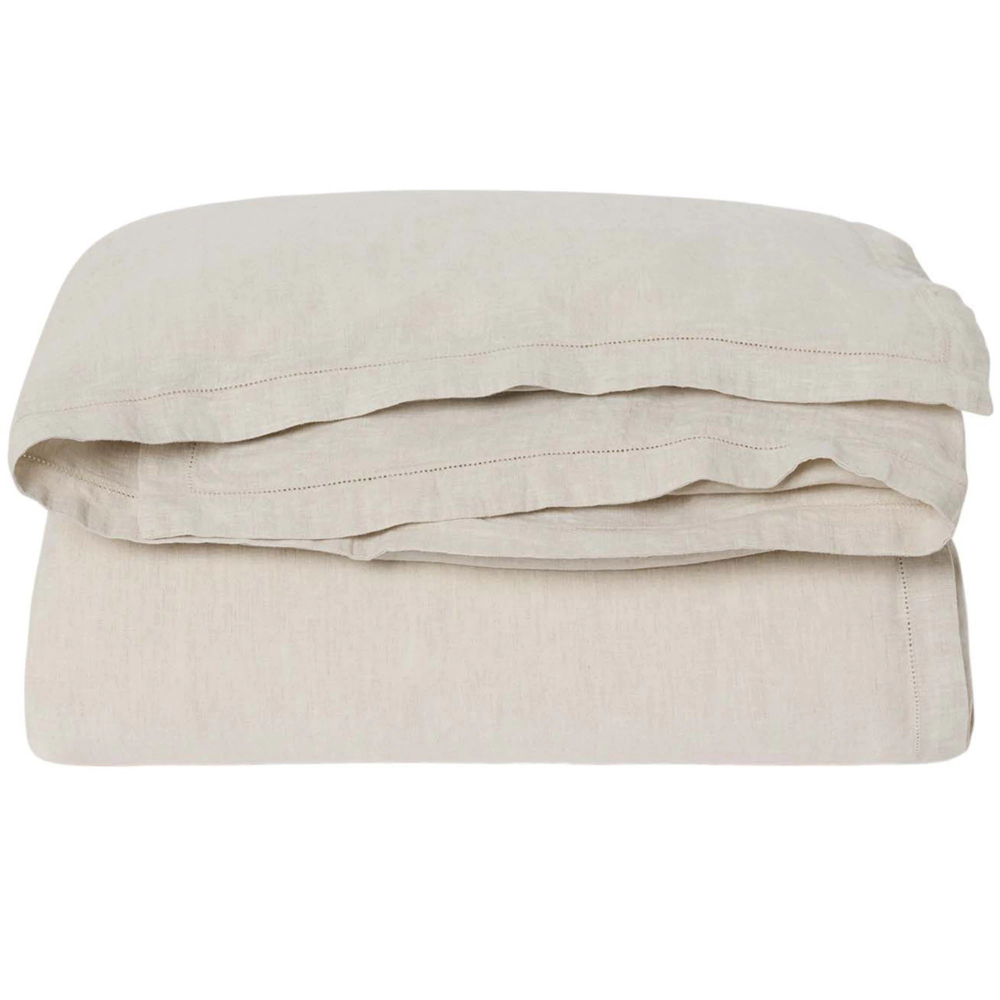 Garbo & Friends Hemstitched Linen Påslakan Enkel 210x150 Cm - Påslakan Linne Beige