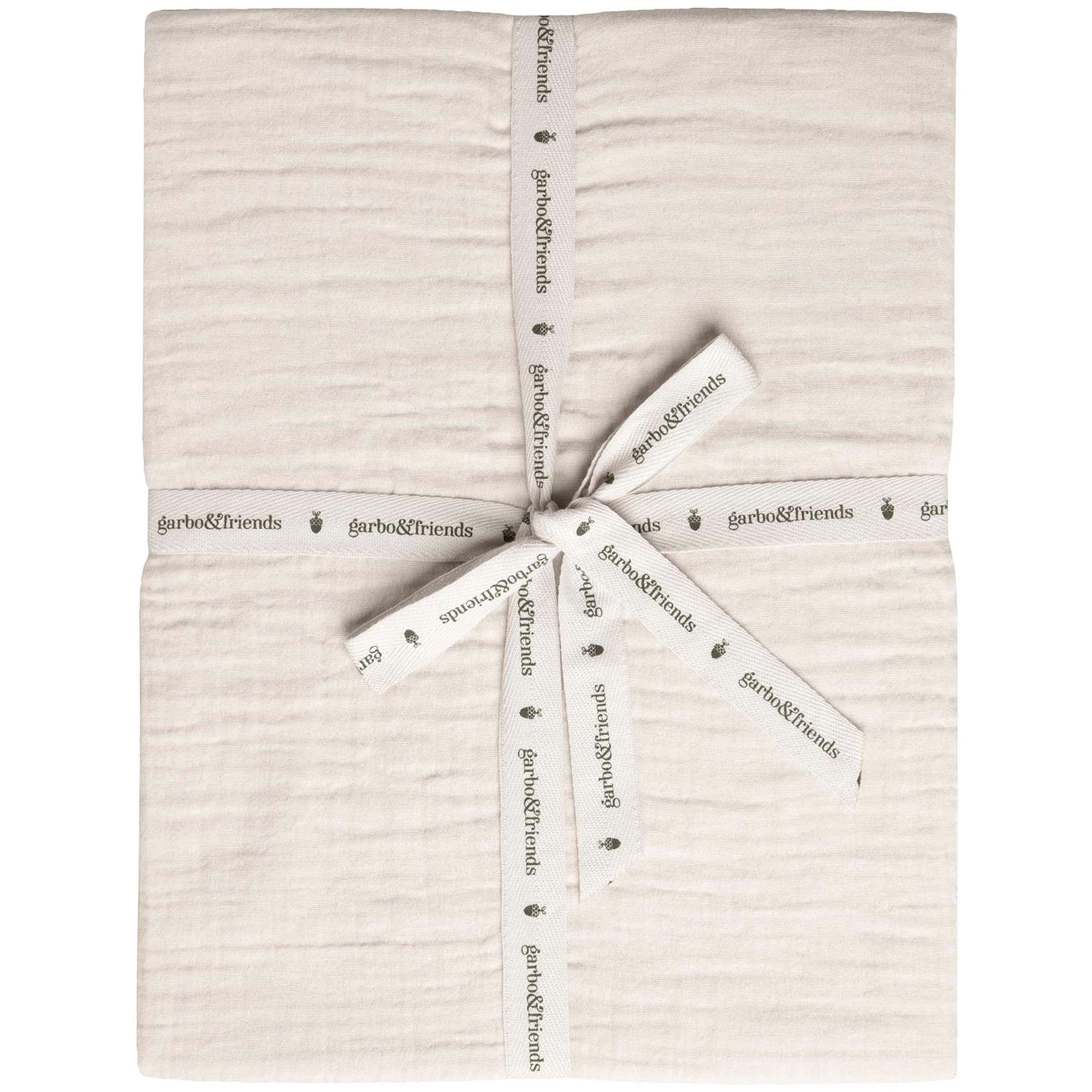 Garbo & Friends Eggshell Muslin Dra-på-lakan Enkel 90x200 Cm - Underlakan Ekologisk Bomull Beige