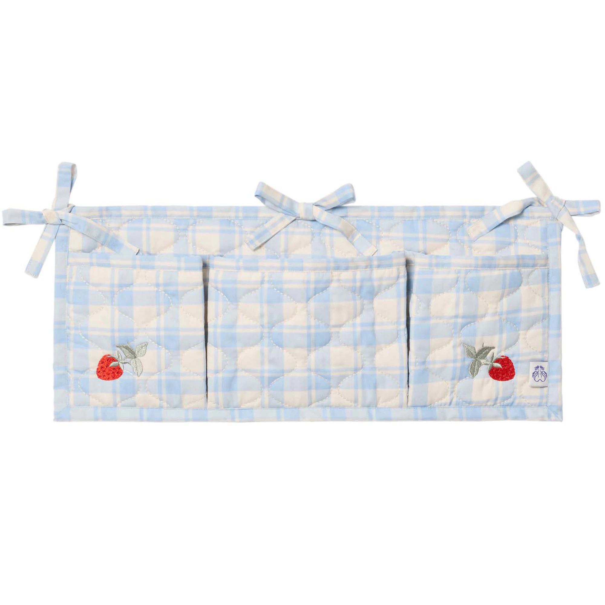 Garbo & Friends Plaid Sky Blue Sängficka Quiltad - Barnsängkläder Ekologisk Bomull Blå