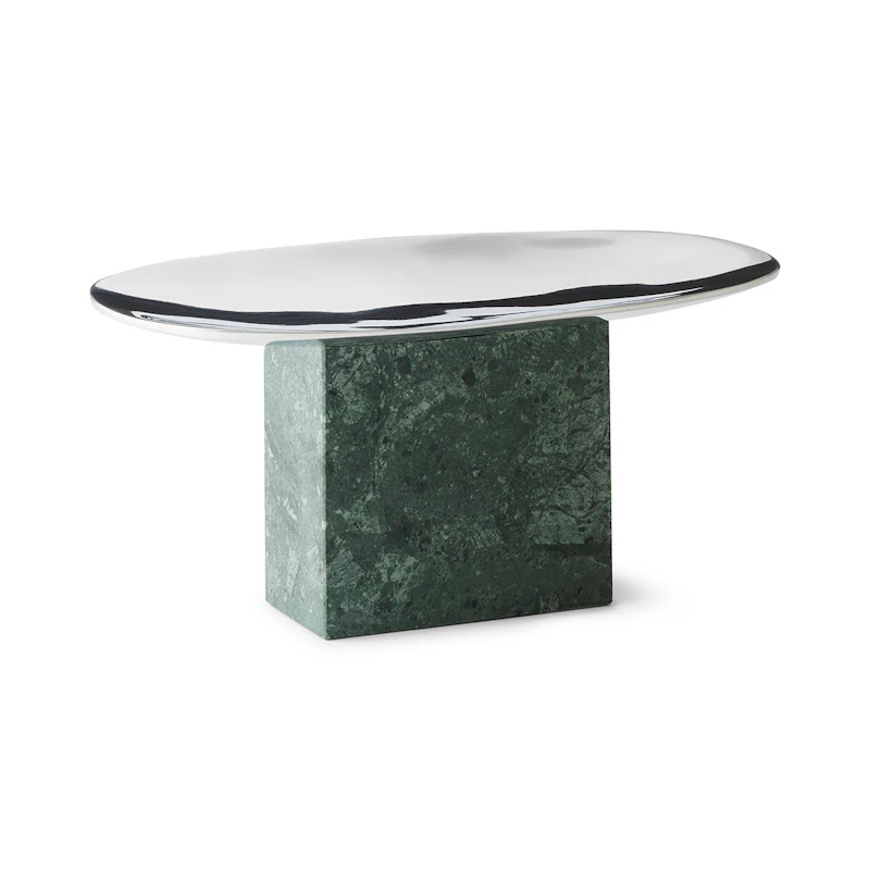 Sapoto Bricka 15x25 cm, Grön/Silver