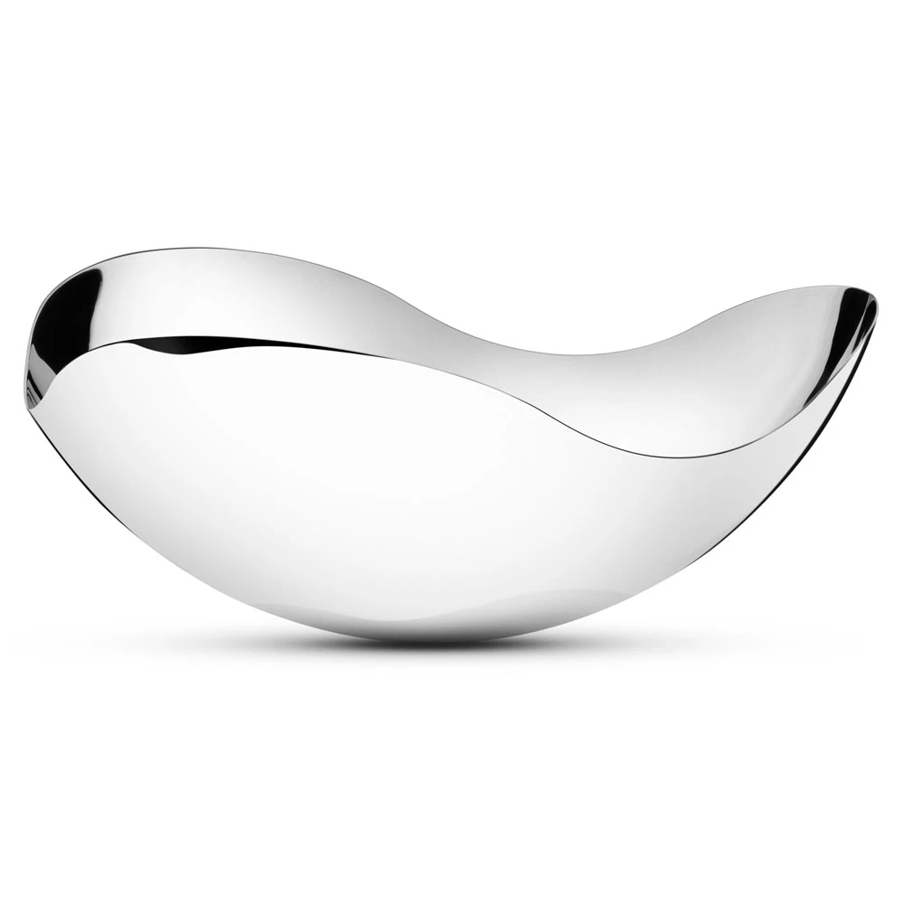 Georg Jensen Bloom Blank Sk&aring;l Stor - Serveringssk&aring;lar Rostfritt St&aring;l