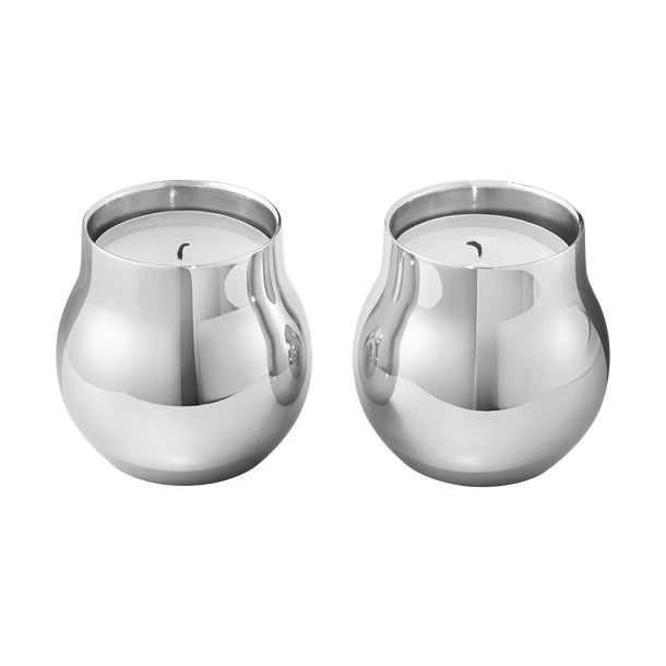 Georg Jensen Cafu Ljuslykta 2-pack - Ljuslyktor Rostfritt St&aring;l