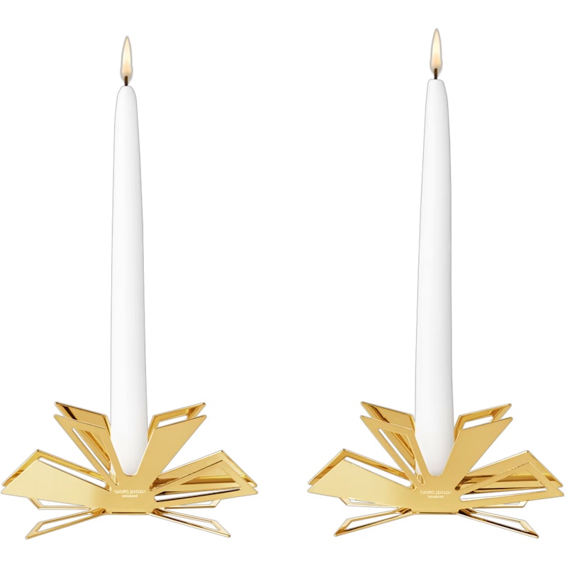 2025 Ljusstake 2-pack, 18K Guldpläterad
