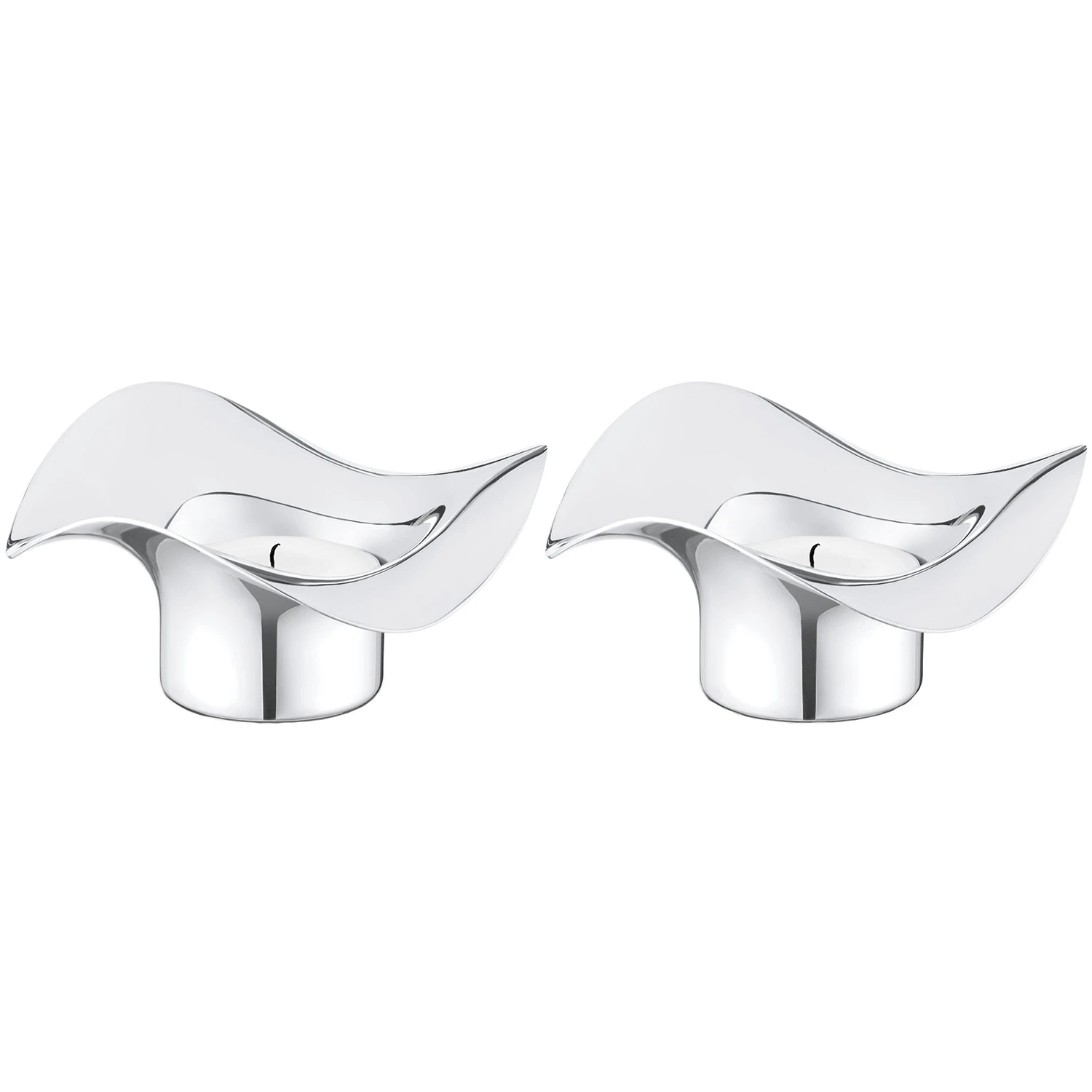 Georg Jensen Cobra Ljuslykta 2-pack - Ljuslyktor Rostfritt St&aring;l