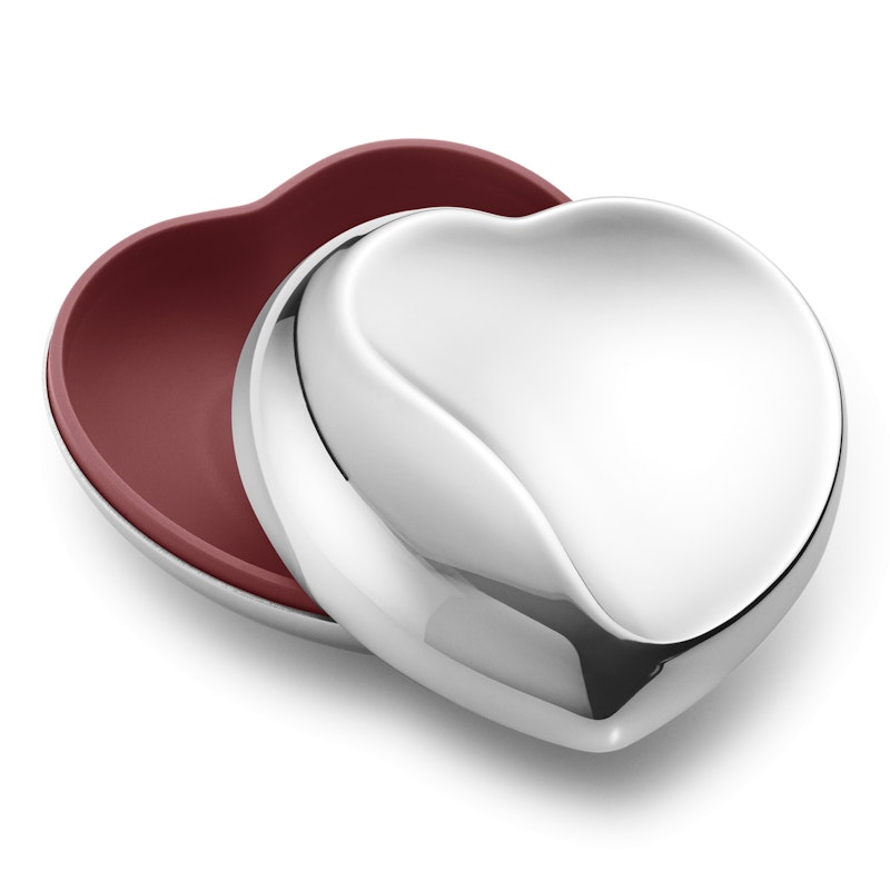 Heart Bonbonniere Smyckeskrin Vinröd, 7 cm