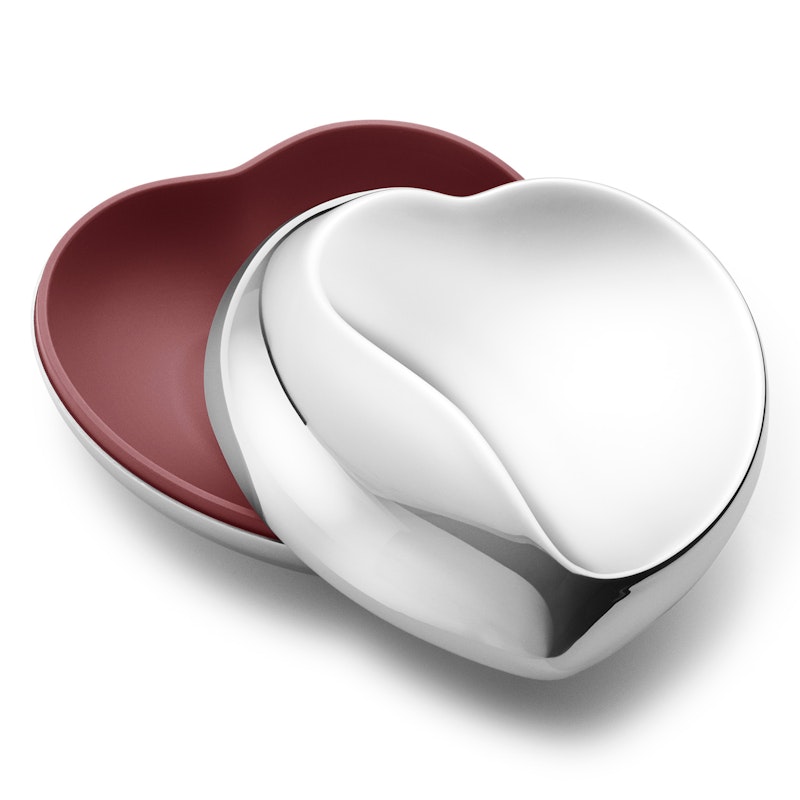Heart Bonbonniere Smyckeskrin Vinröd, 12 cm