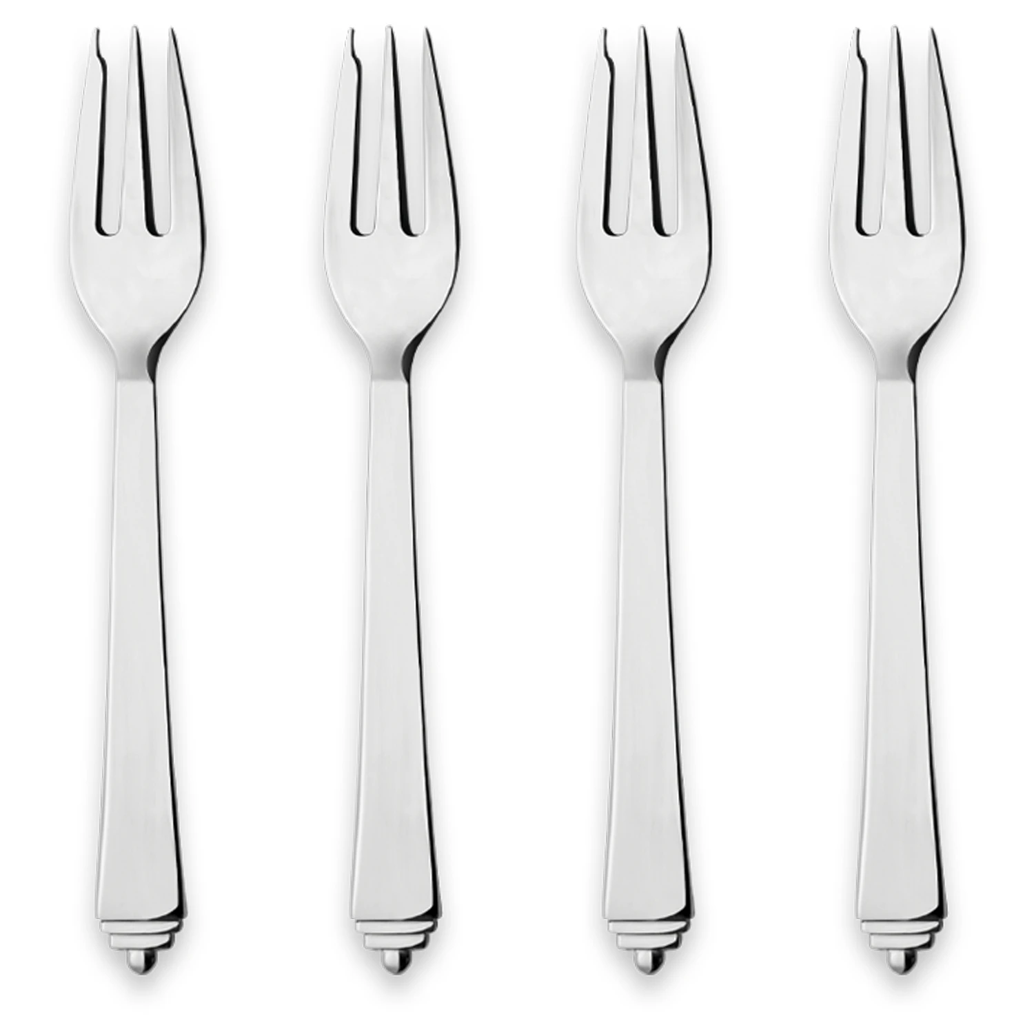 georg jensen pyramid tårtgaffel 4-pack - rostfritt stål