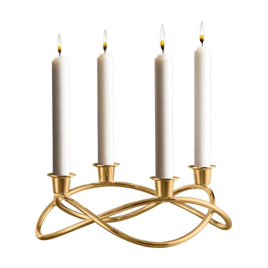 Georg Jensen Season Ljusstake Advent Crown - Kalenderljus & Ljusstakar Rostfritt Stål Guld