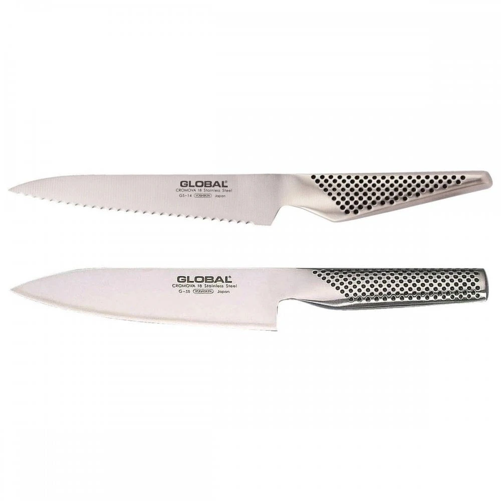 Global G-58 + Gs-14 Knivset - Knivset Rostfritt St&aring;l
