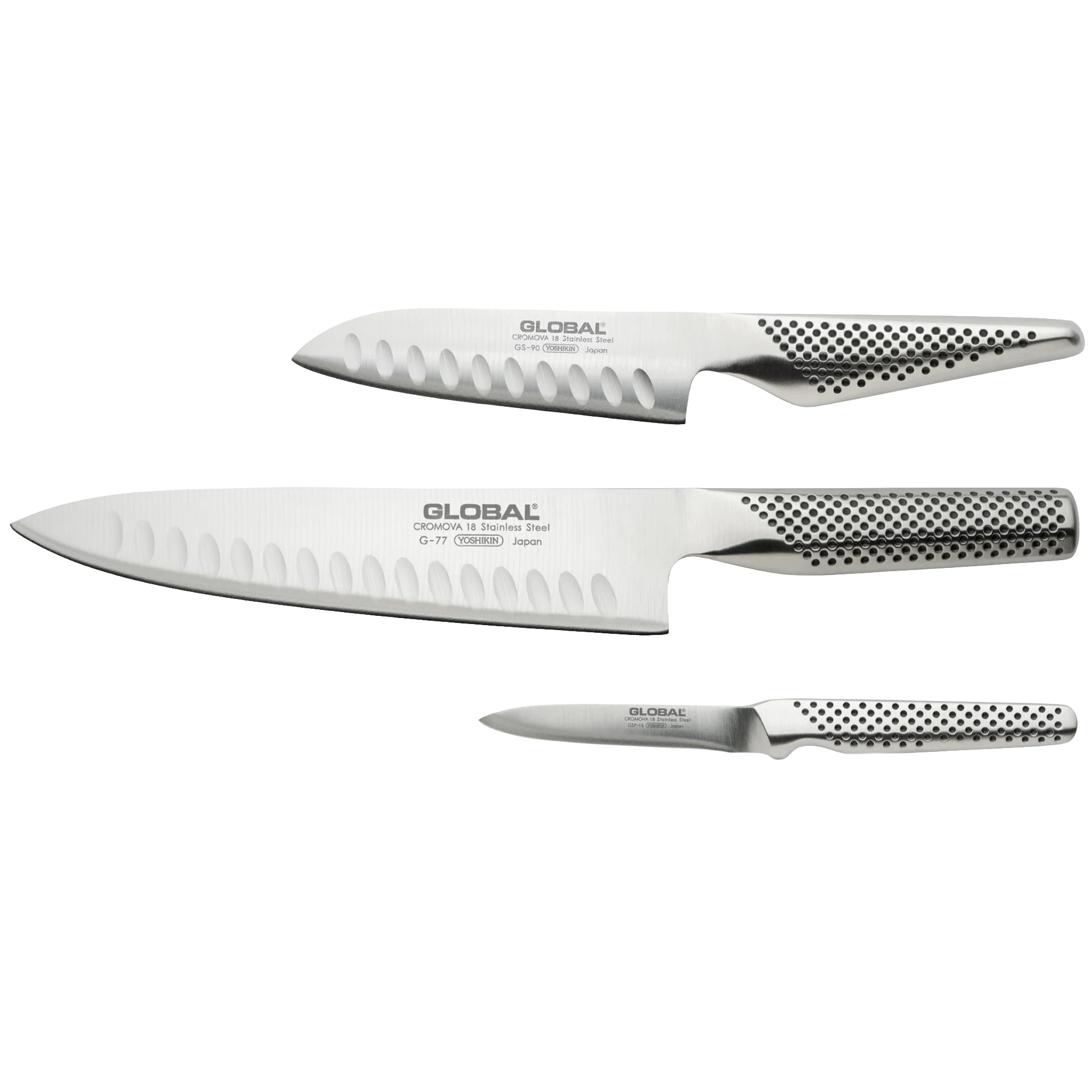 Global Knivset 3 Delar - G-77 Gs-90 Gsf-15 - Knivset Rostfritt St&aring;l