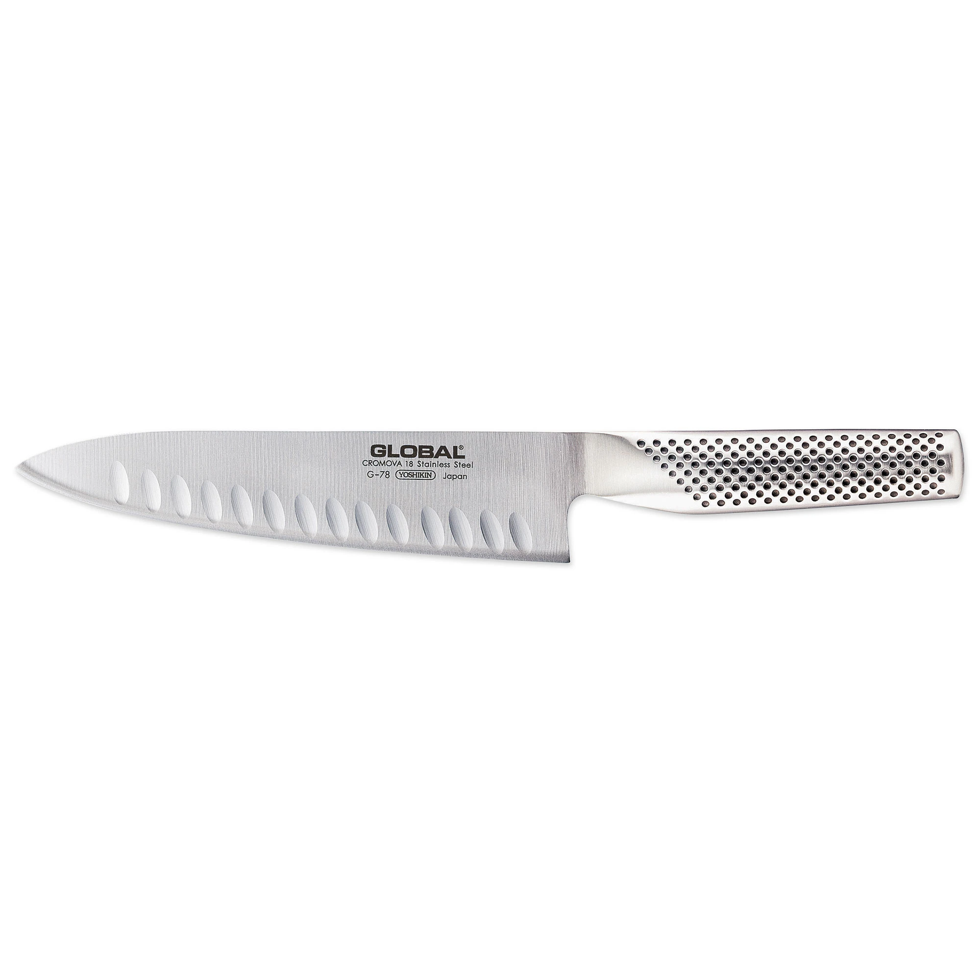 Global Kockkniv Olivslipad G-78 18 Cm - Kockknivar Rostfritt St&aring;l Silver