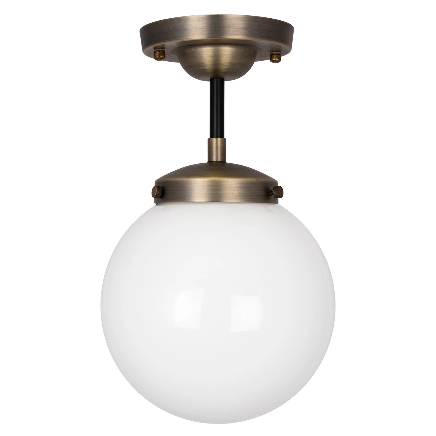 Globen Lighting Alley Taklampa Antik / Vit - Plafonder Glas M&auml;ssing