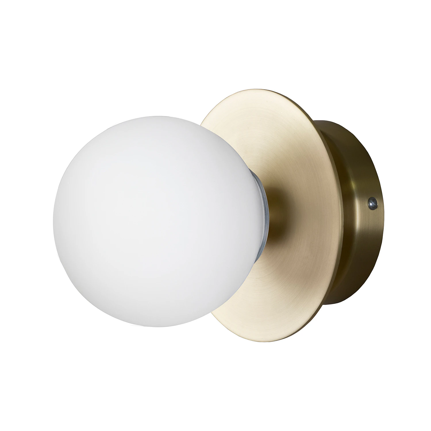 Globen Lighting Art Deco V&auml;gg-/taklampa Borstad M&auml;ssing / - Plafonder Glas Vit