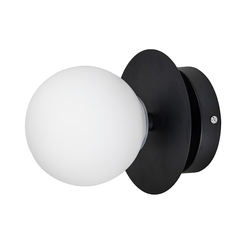 Art Deco Vägg-/Taklampa, Vit / Svart
