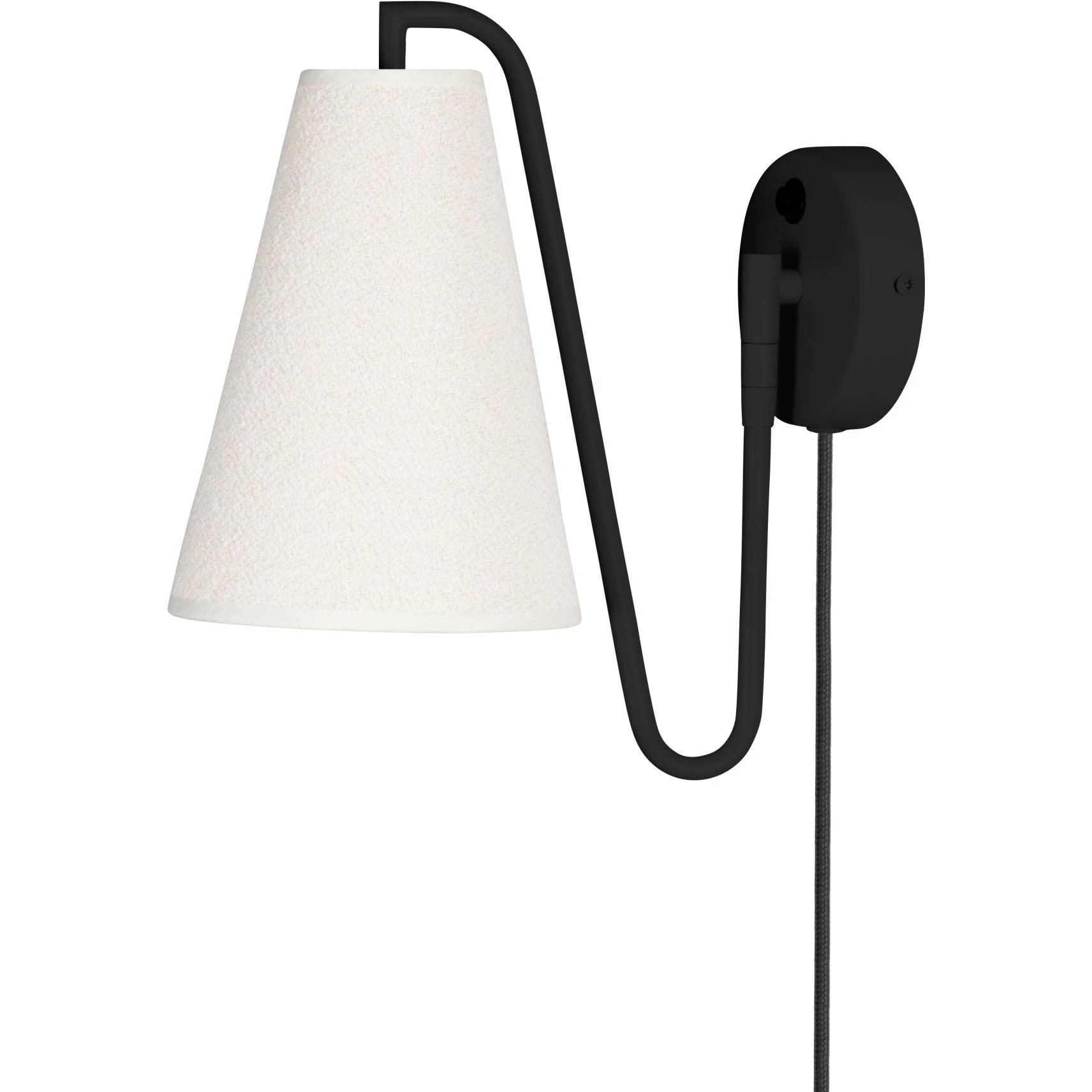 Globen Lighting Lou V&auml;gglampa / Vit - V&auml;gglampor Boucl&eacute; Svart
