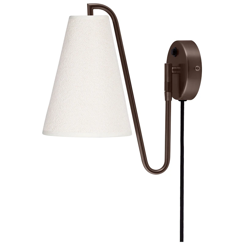 Lou Vägglampa, Vit / Brons