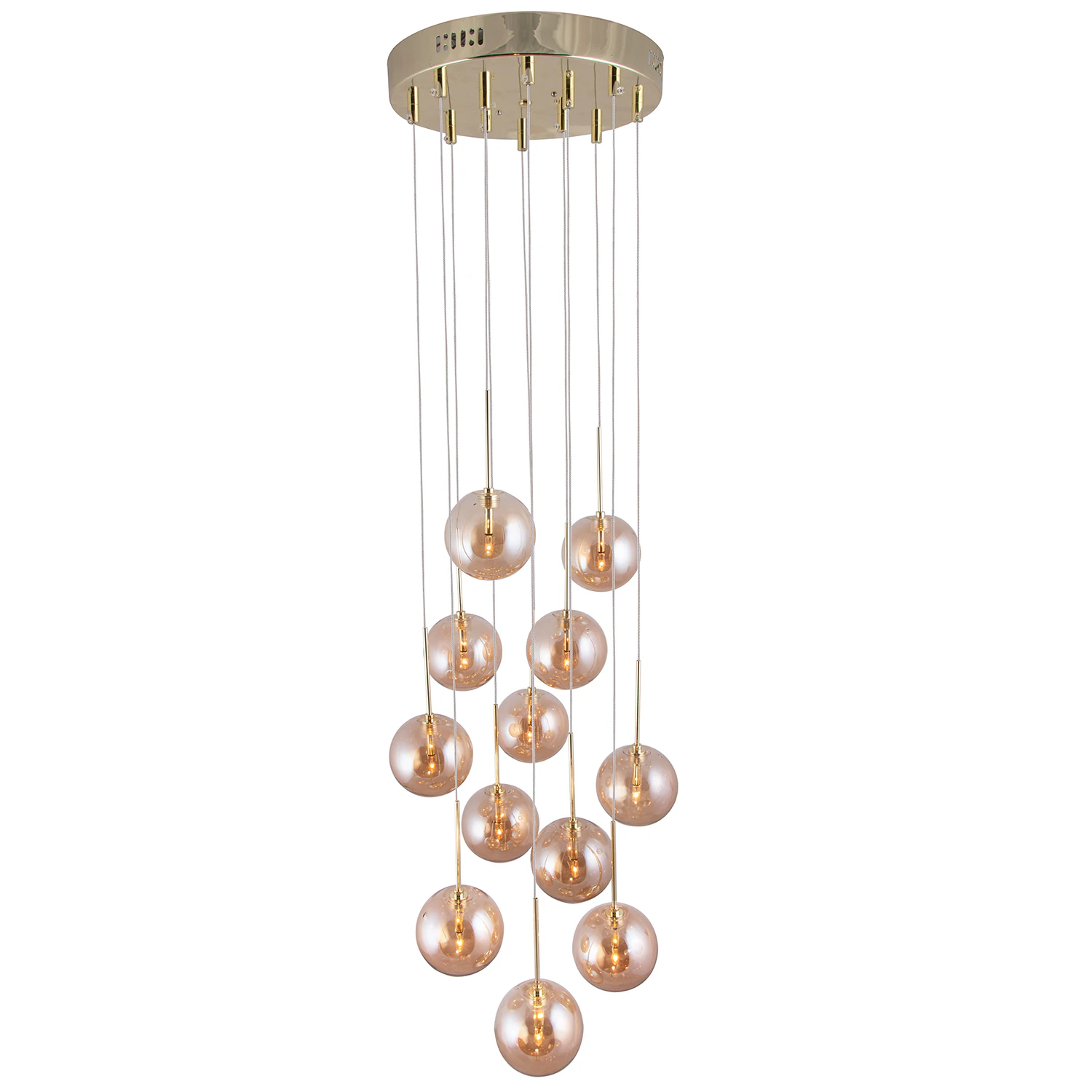 Globen Lighting Skyfall Ljuskrona Amber - Pendellampor Glas Bärnsten