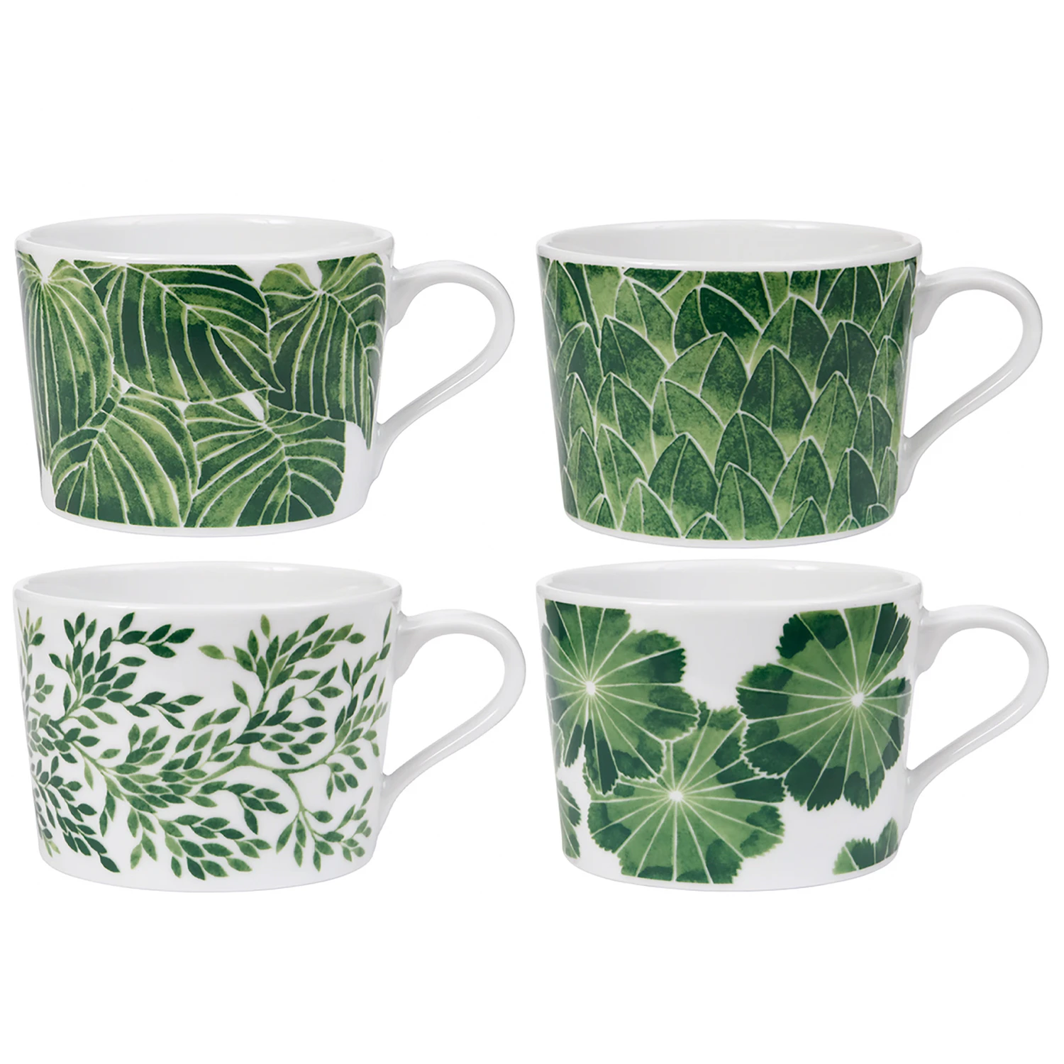 G&ouml;tefors Porslin Botanica Set Med 4 Muggar 24 Cl - Kaffekoppar Porslin Gr&ouml;n