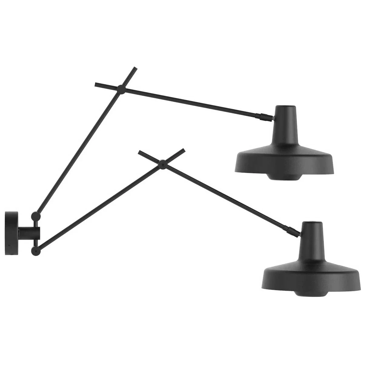 Grupa Arigato V&auml;gglampa Dubbel - V&auml;gglampor St&aring;l Svart