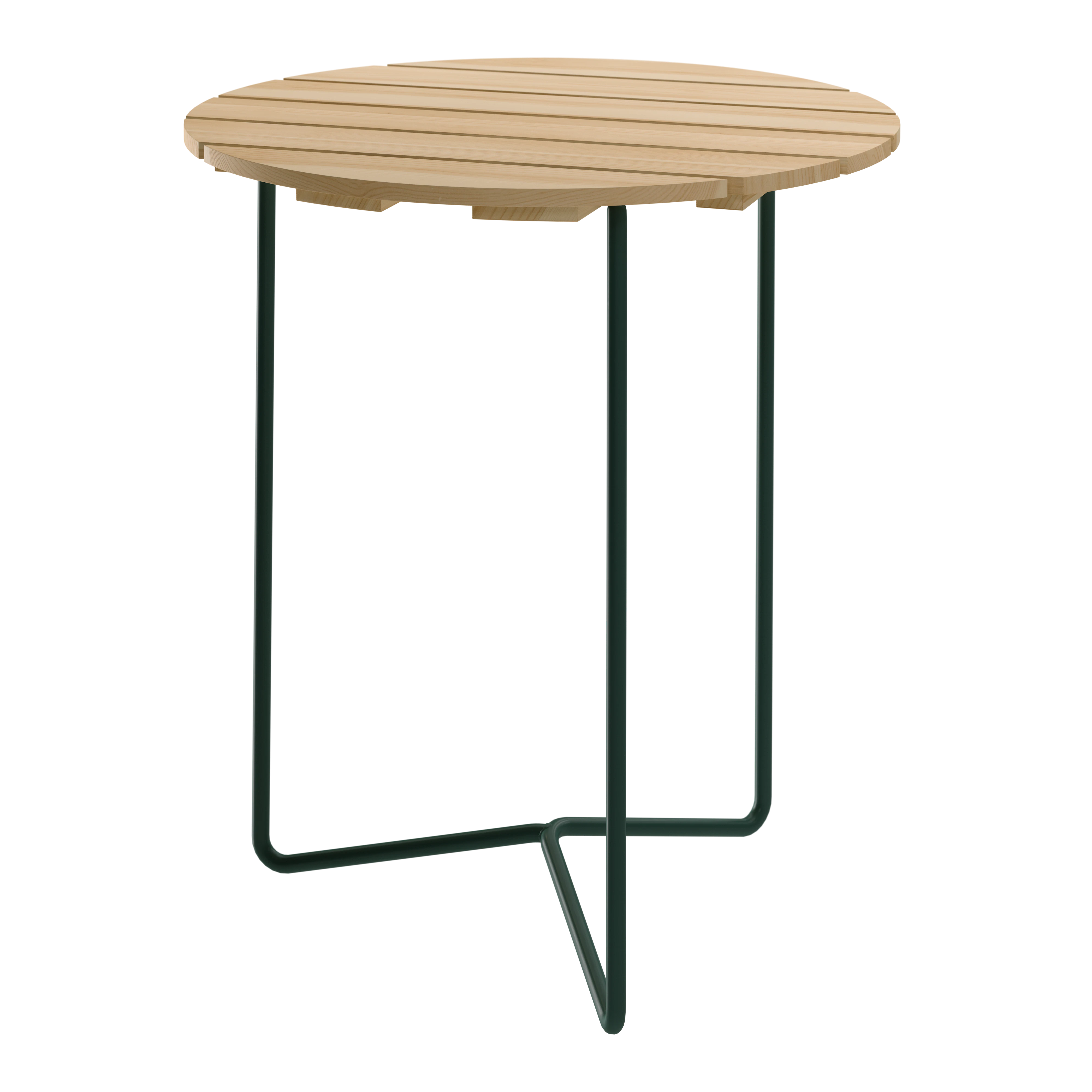 Grythyttan Stålmöbler 6b Bord Ø60 Cm / Grön - Trädgårdsbord Furu Oljad furu