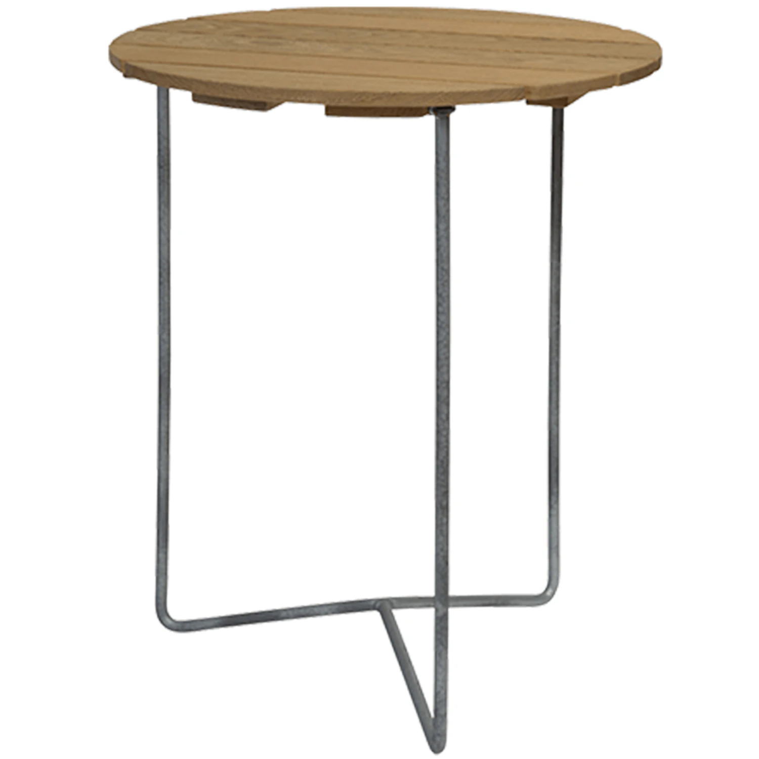 Grythyttan Stålmöbler 6b Bord Ø60 Cm / Varmförzinkat Stål - Trädgårdsbord Ek Oljad Ek