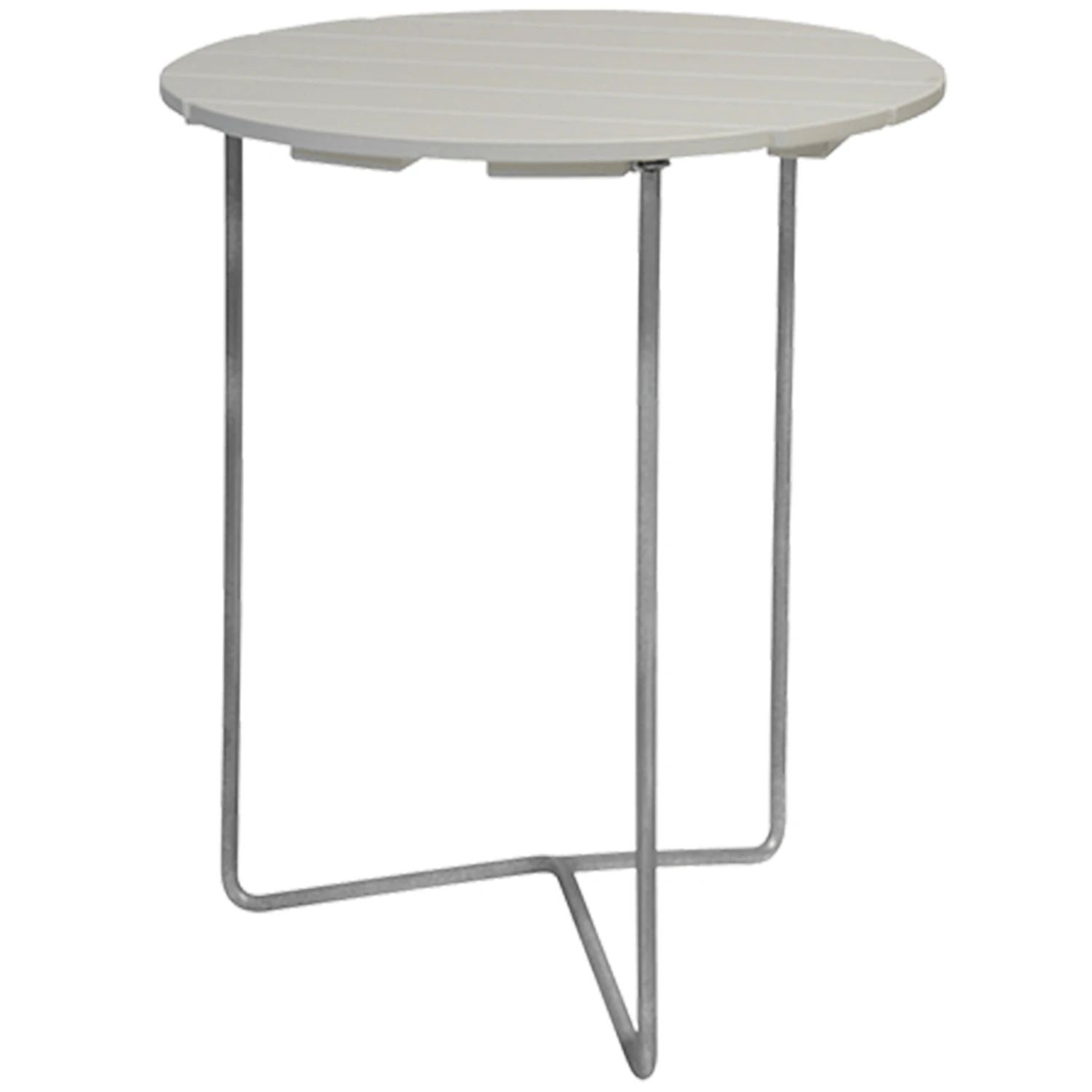 Grythyttan Stålmöbler 6b Bord Ø60 Cm Vitlackad / Varmförzinkat Stål - Trädgårdsbord Ek Vitlackerad Ek