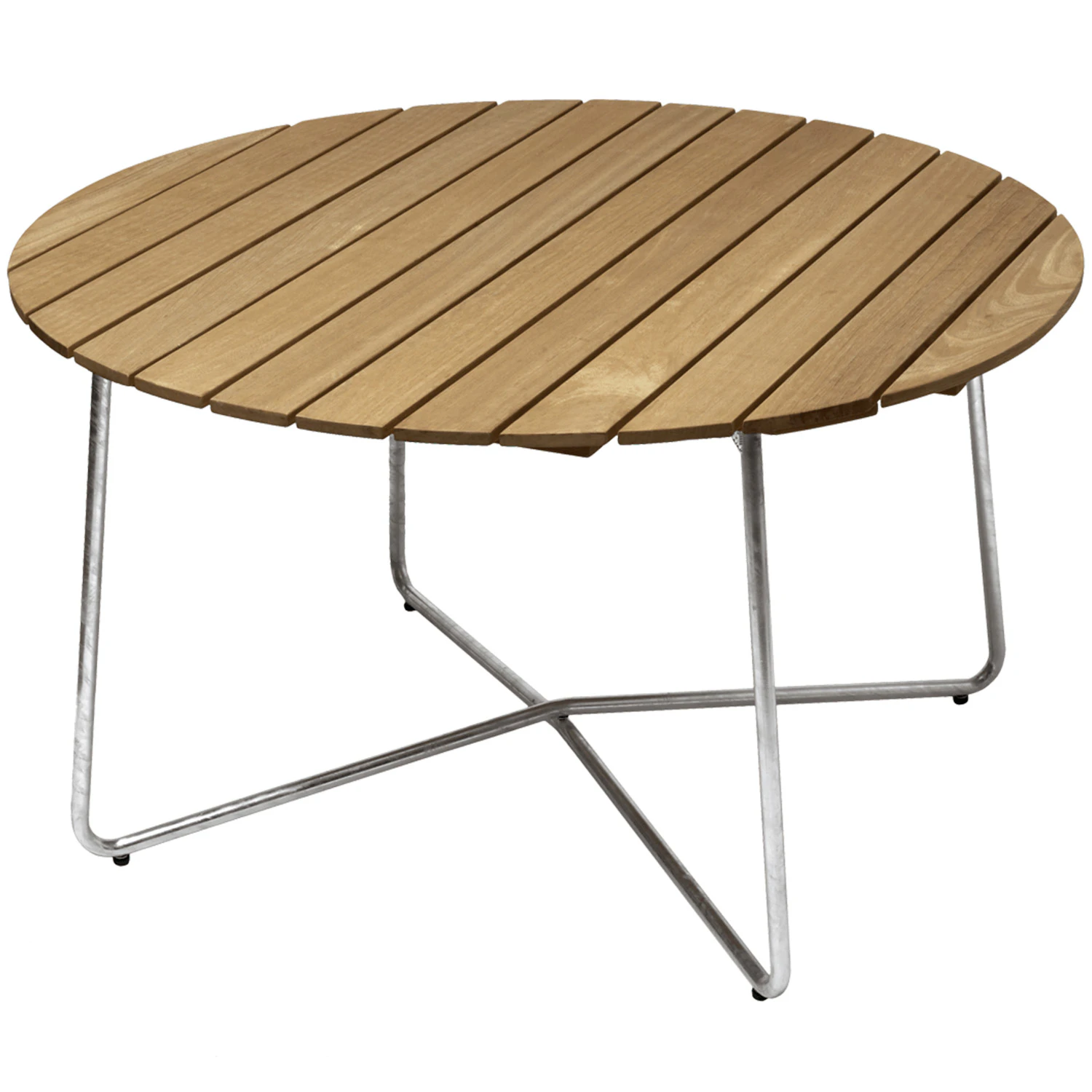 Grythyttan Stålmöbler 9a Bord Ø120 Cm / Varmförzinkat Stål - Trädgårdsbord Ek Oljad Ek