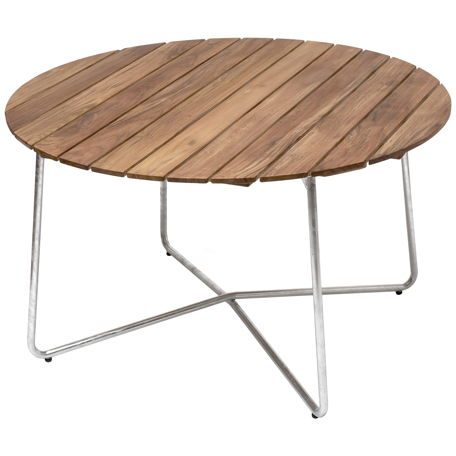 Grythyttan Stålmöbler 9a Bord Ø120 Cm Obehandlad / Varmförzinkat Stål - Trädgårdsbord Teak
