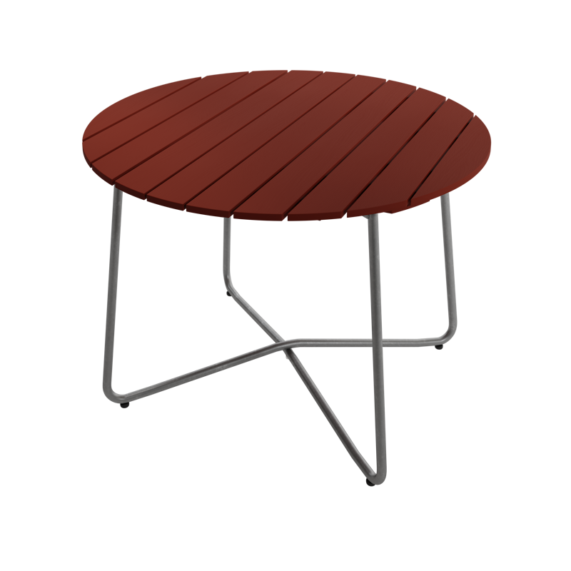 9A Bord Ø100 cm, Mörkröd / Varmförzinkat Stål