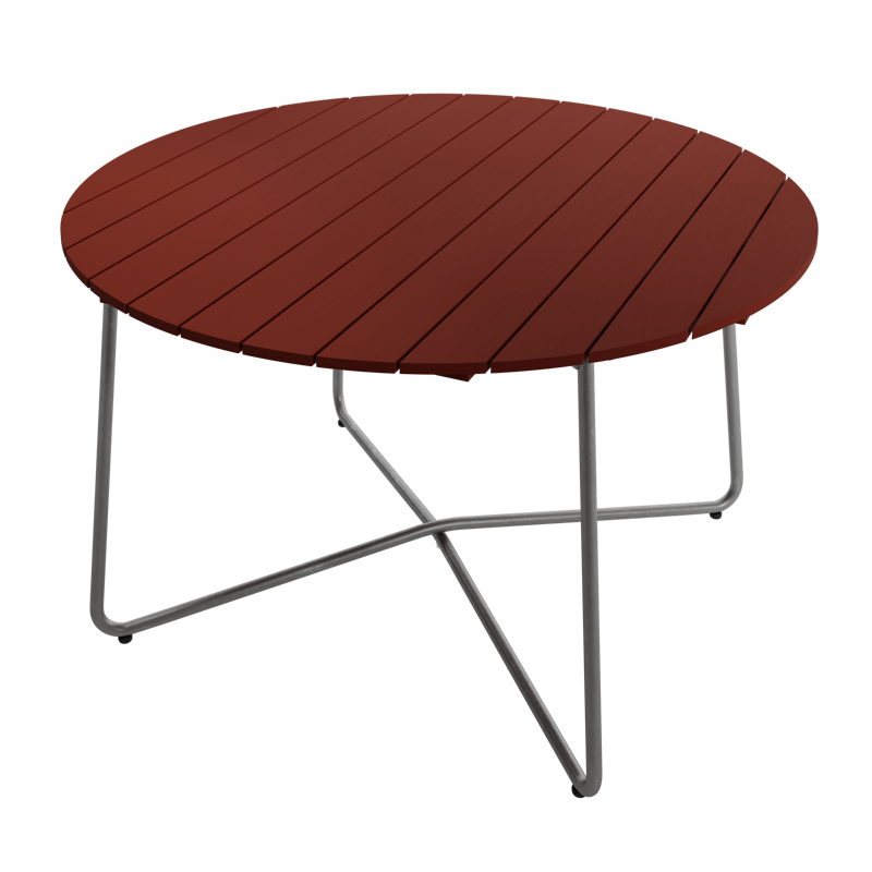 9A Bord Ø120 cm, Mörkröd / Varmförzinkat Stål