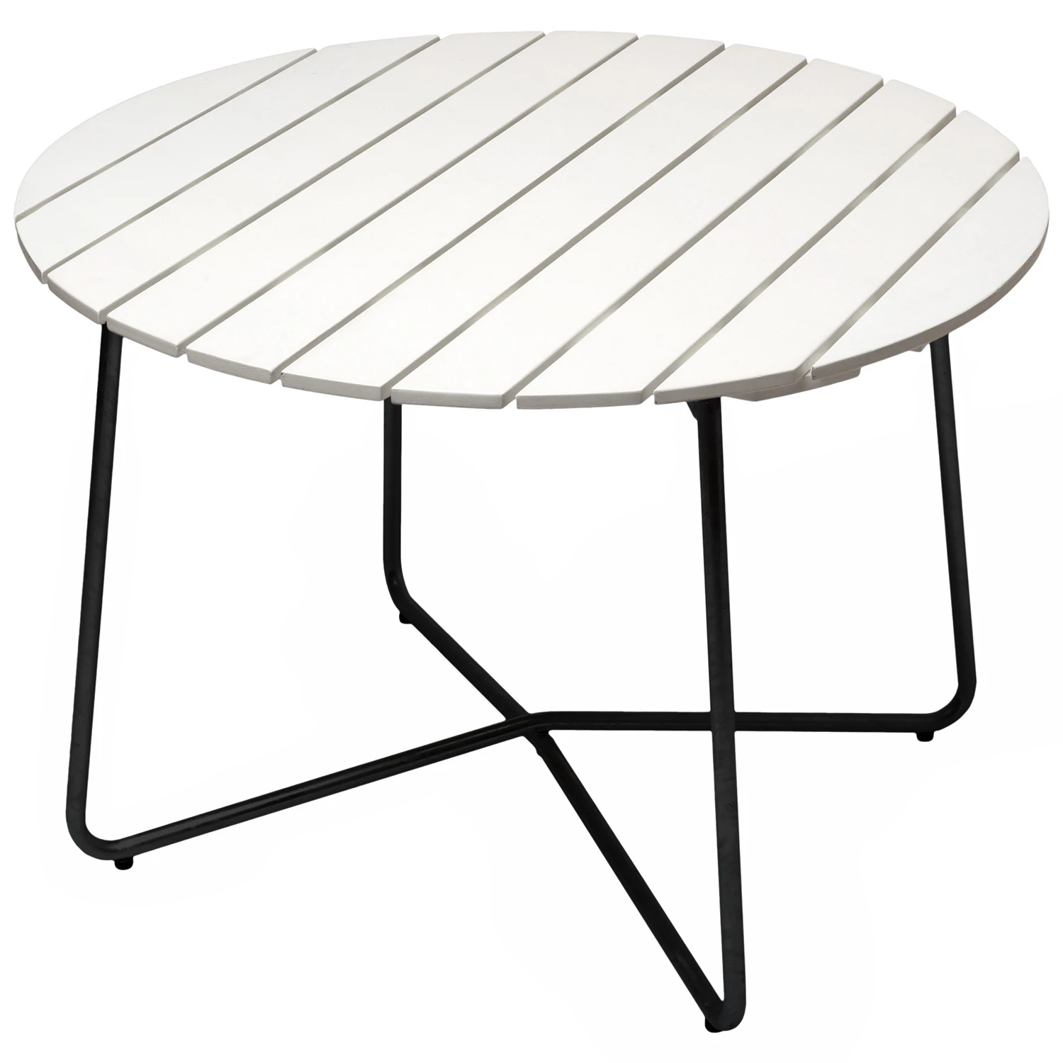 Grythyttan Stålmöbler 9a Bord Ø100 Cm / Svart - Trädgårdsbord Ek Vitlackerad Ek