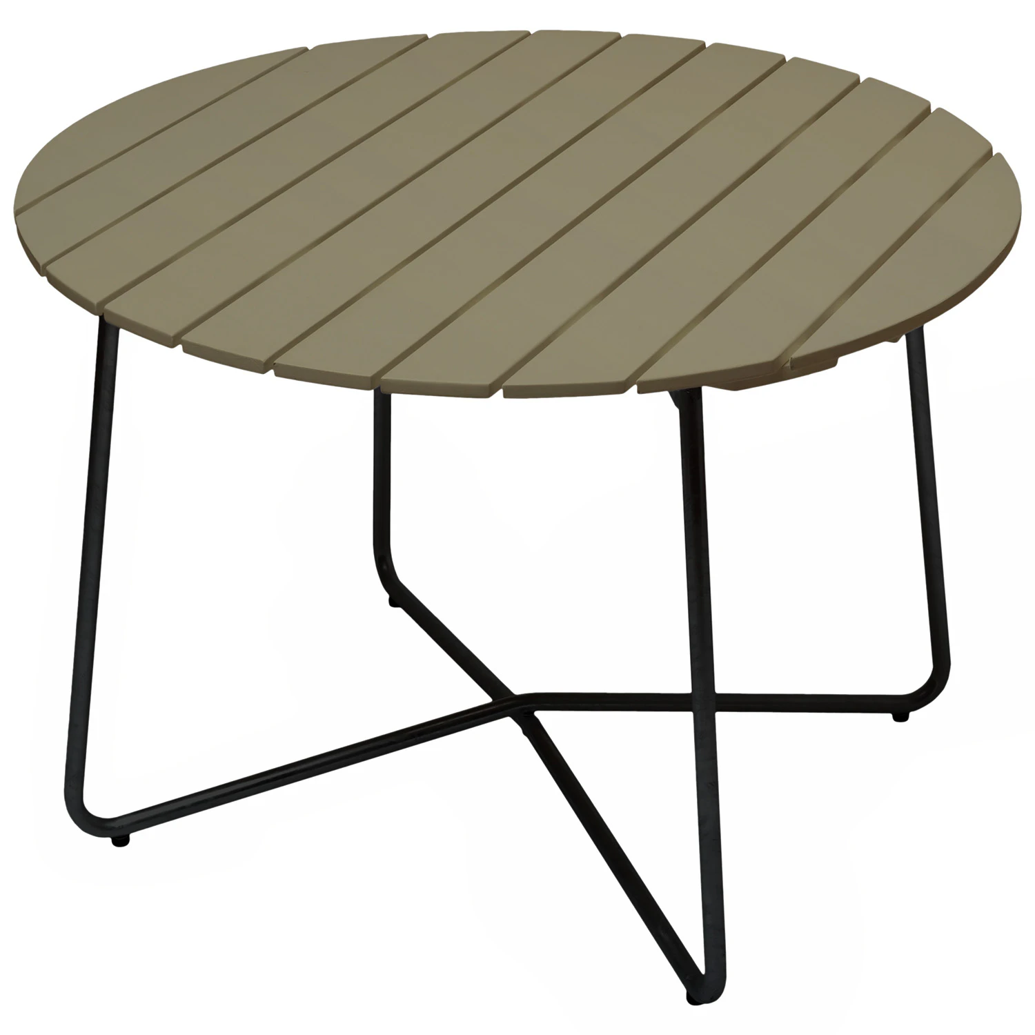 Grythyttan Stålmöbler 9a Bord Ø100 Cm / Svart - Trädgårdsbord Ek Ljusgrön