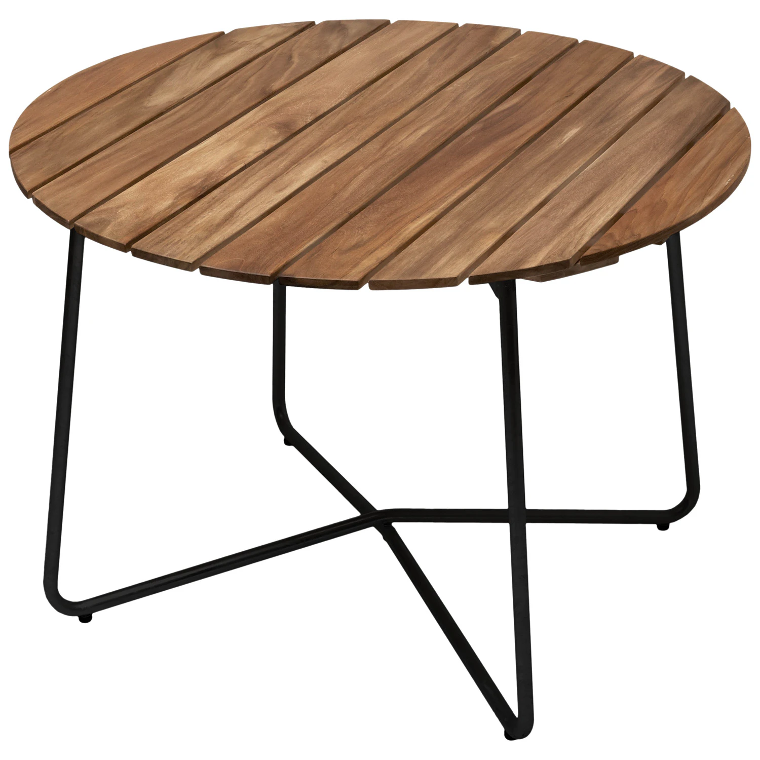 Grythyttan Stålmöbler 9a Bord Ø100 Cm Obehandlad / Svart - Trädgårdsbord Teak