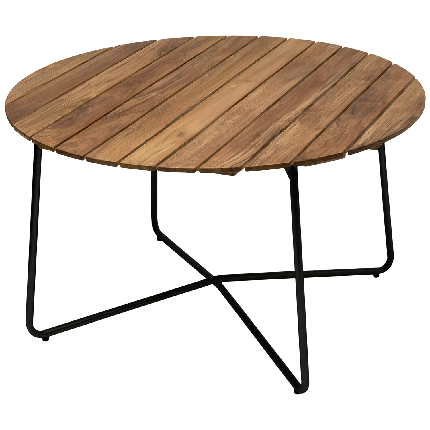 Grythyttan Stålmöbler 9a Bord Ø100 Cm Obehandlad / Svart - Trädgårdsbord Teak