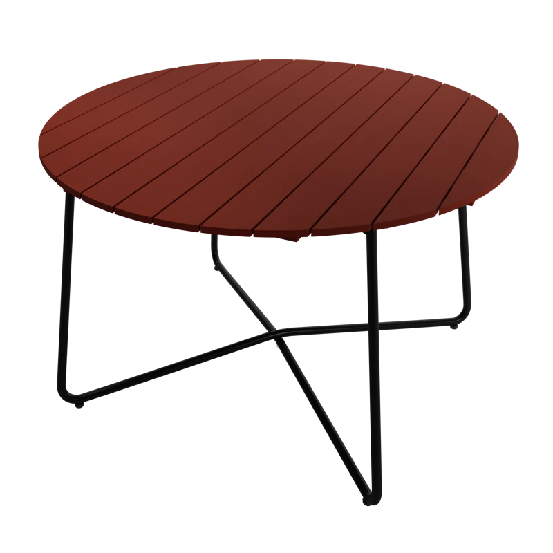 9A Bord Ø120 cm, Mörkröd / Svart