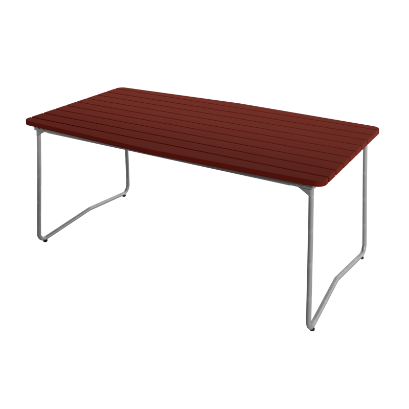 B31 Bord 92x170 cm, Mörkröd / Varmförzinkat Stål