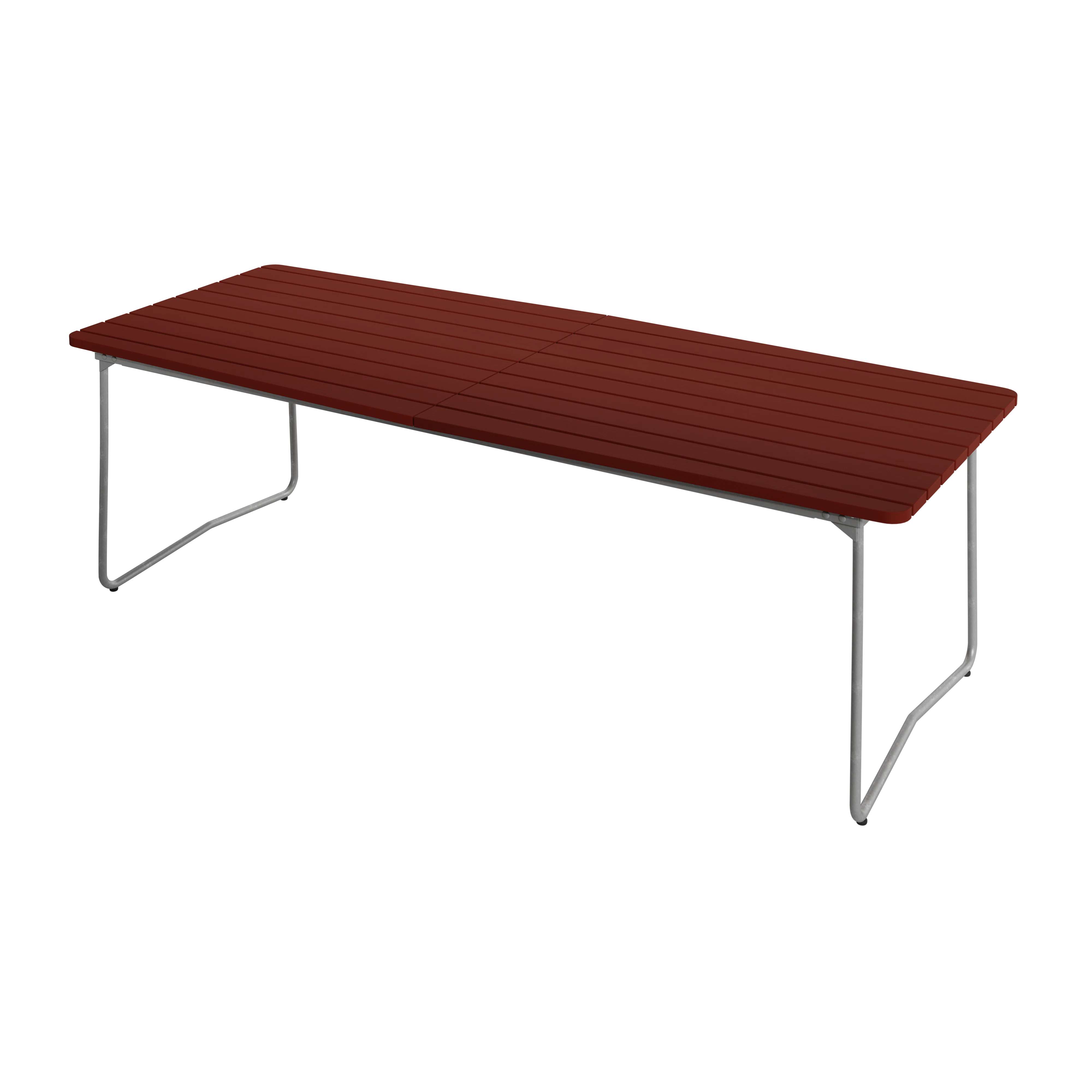 Grythyttan Stålmöbler B31 Bord 92x230 Cm / Varmförzinkat Stål - Trädgårdsbord Ek Mörkröd