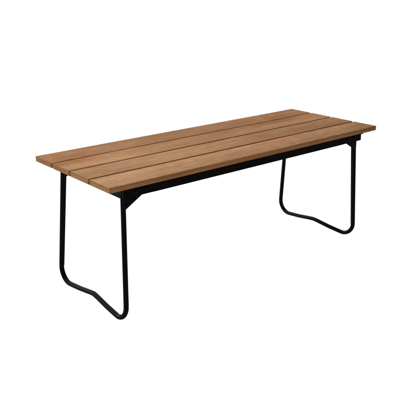 Bänk 8 110 cm, Teak / Svart Stål