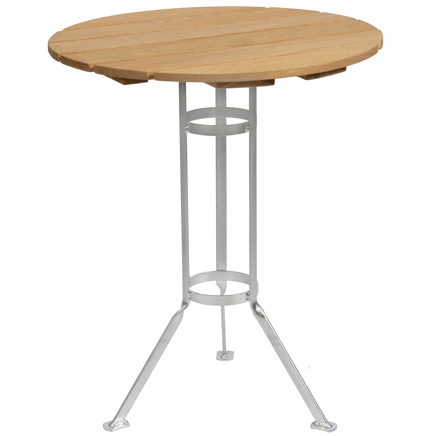 Grythyttan Stålmöbler Bryggeribord Ø60 Cm / Varmförzinkat Stål - Trädgårdsbord Ek Oljad Ek