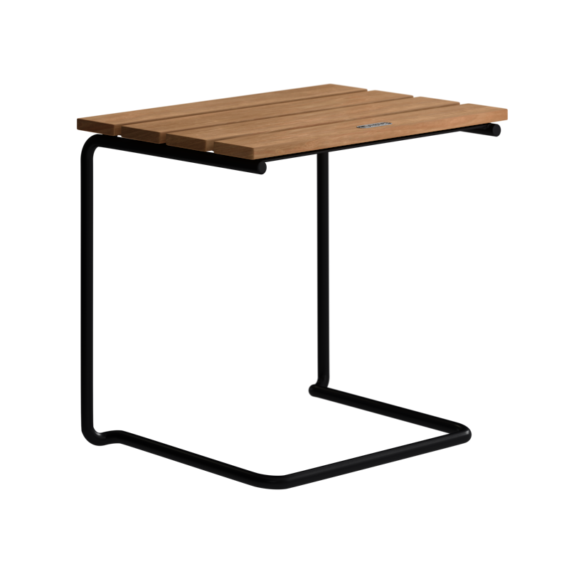 Fotpall A3, Obehandlad Teak / Svart