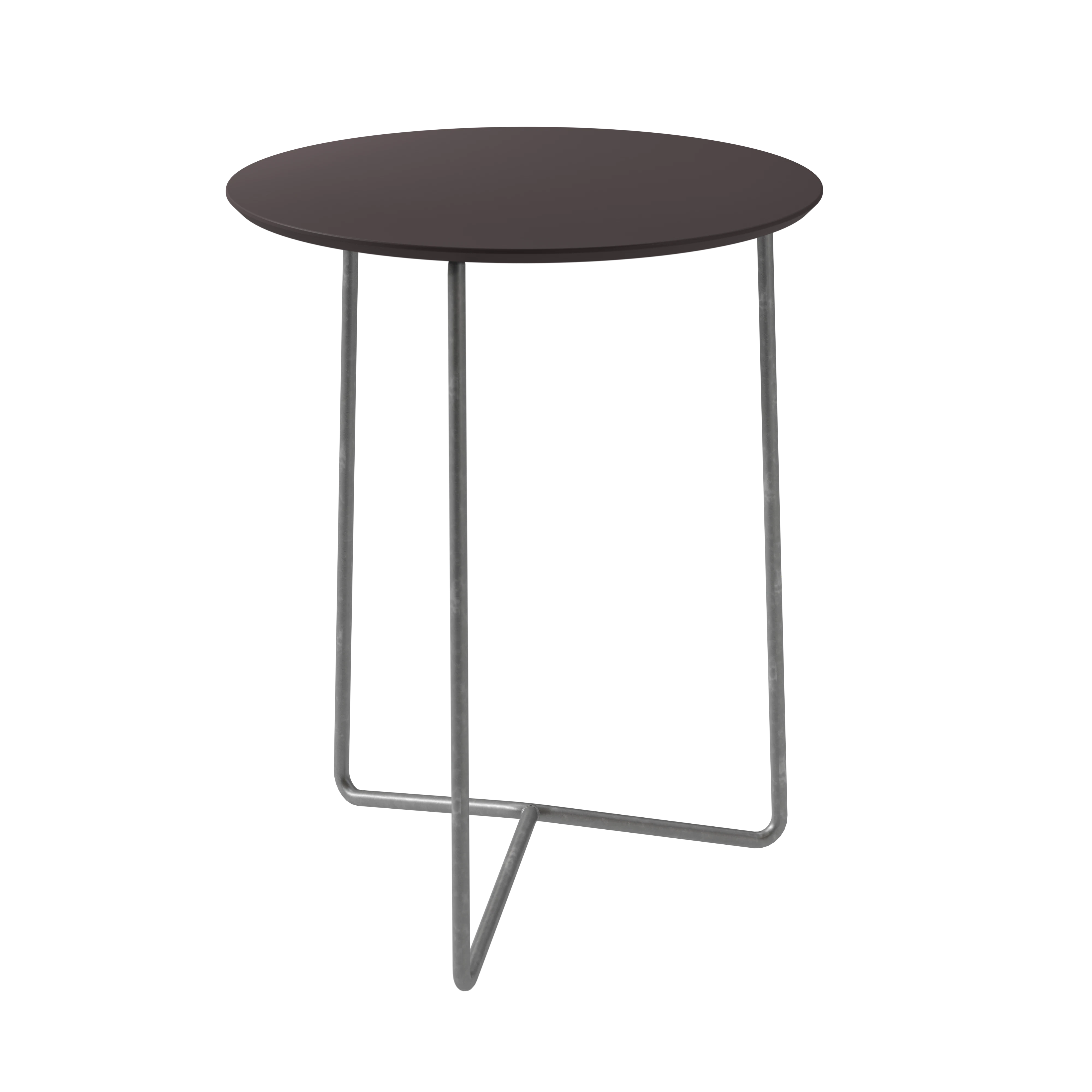 Grythyttan Stålmöbler High Tech Bord Ø60 Cm / Varmförzinkat Stål - Trädgårdsbord Laminat Charcoal