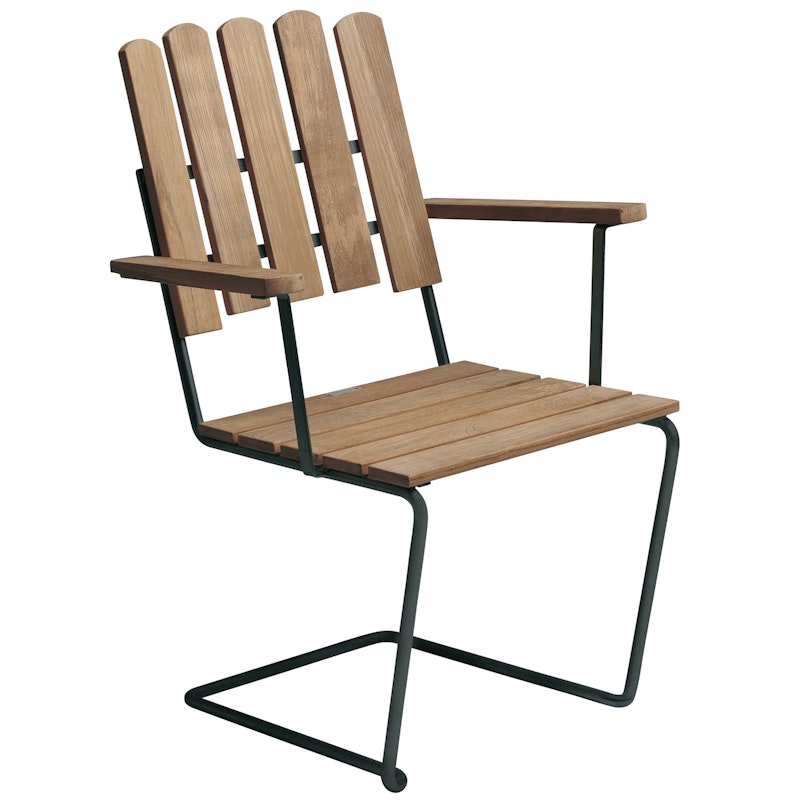 Karmstol A2, Obehandlad Teak / Svart