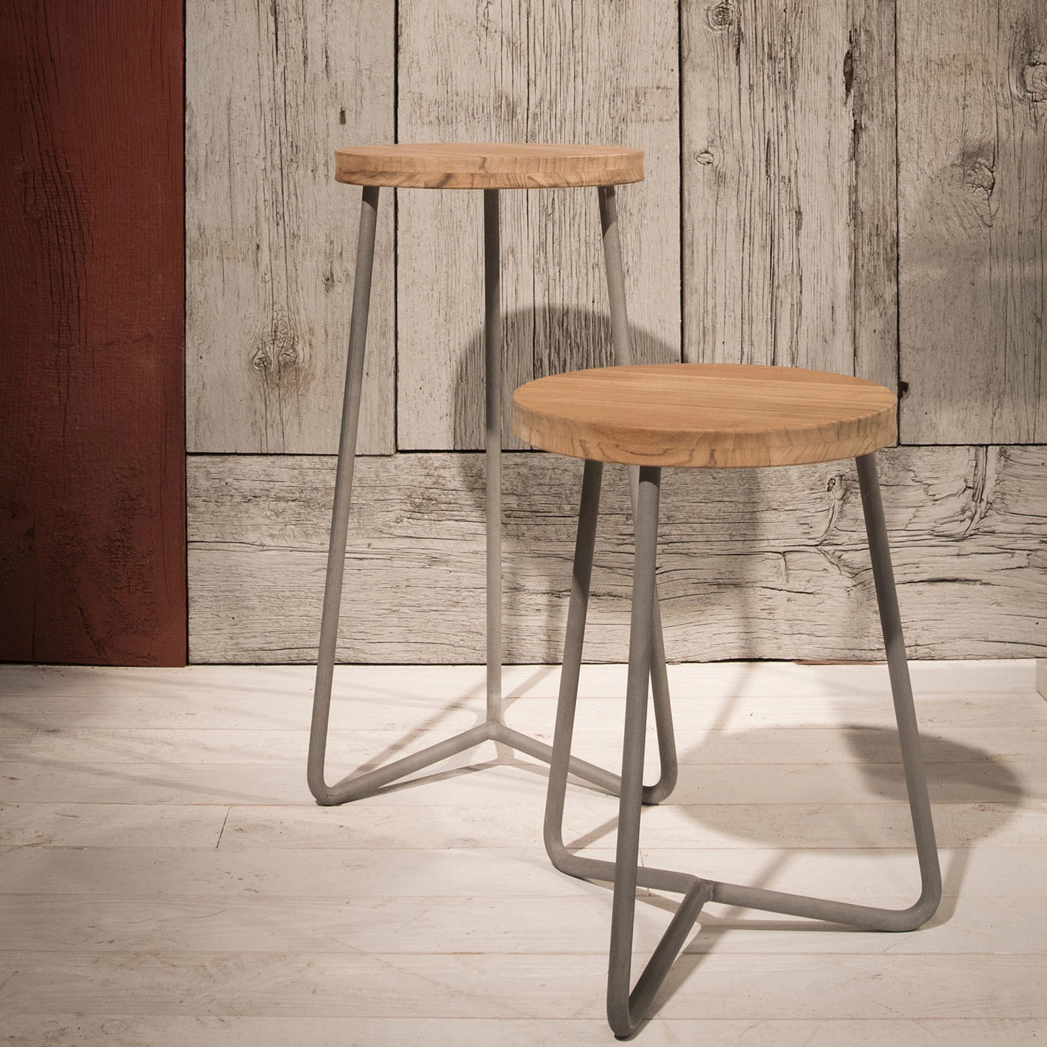 Grythyttan Stålmöbler Pall V1, teak från Grythyttan stålmöbler, bild 2