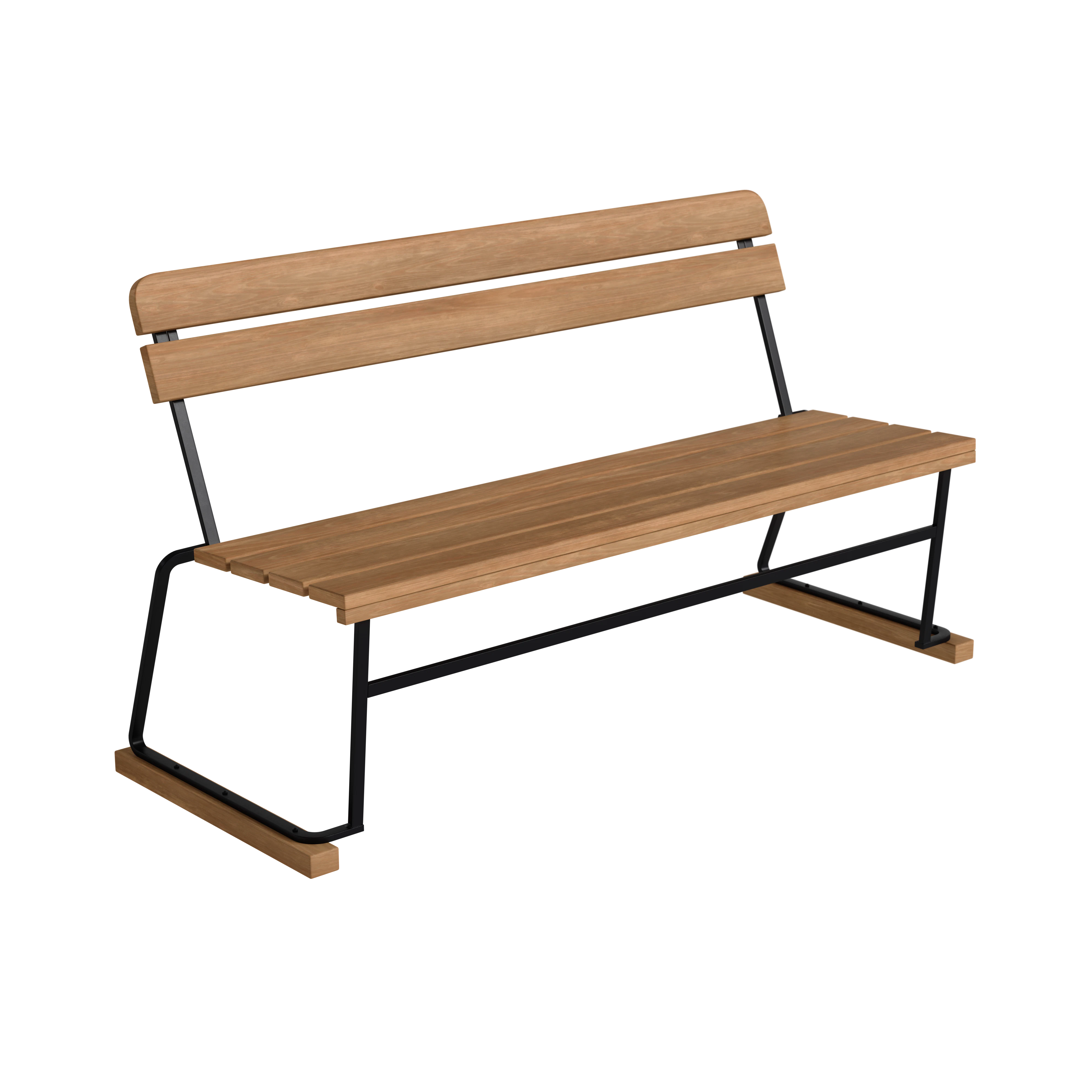grythyttan stålmöbler soffa 3 140 cm / svart stål - bänkar teak