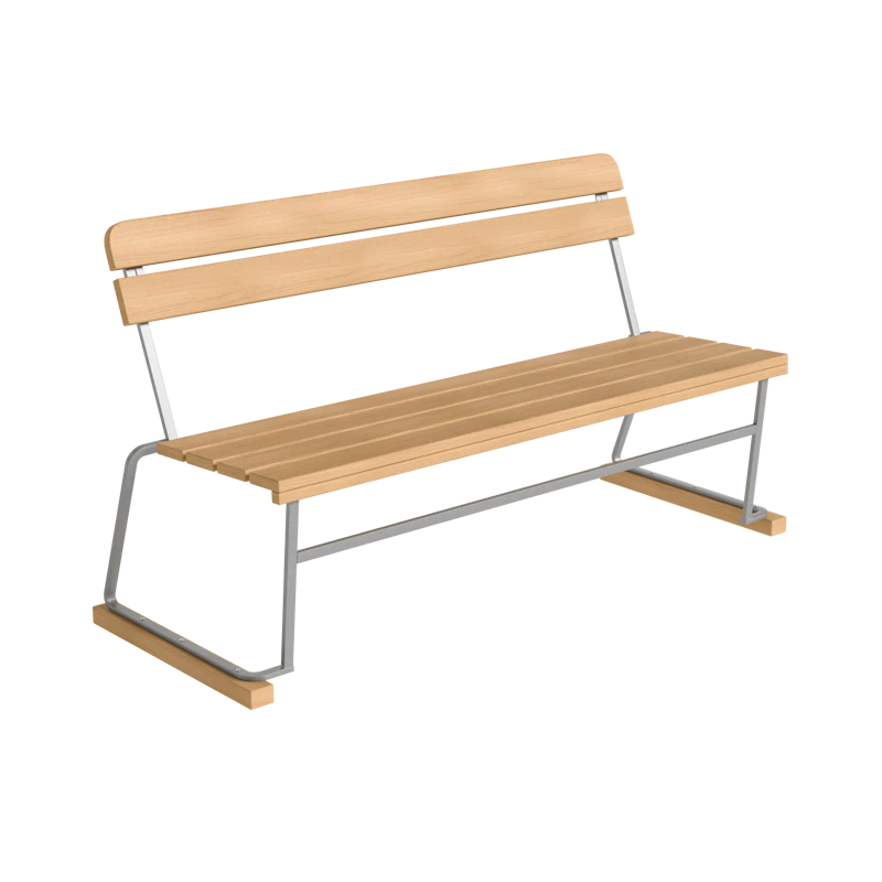 Soffa 3 140 cm, Oljad Ek / Varmförzinkat Stål