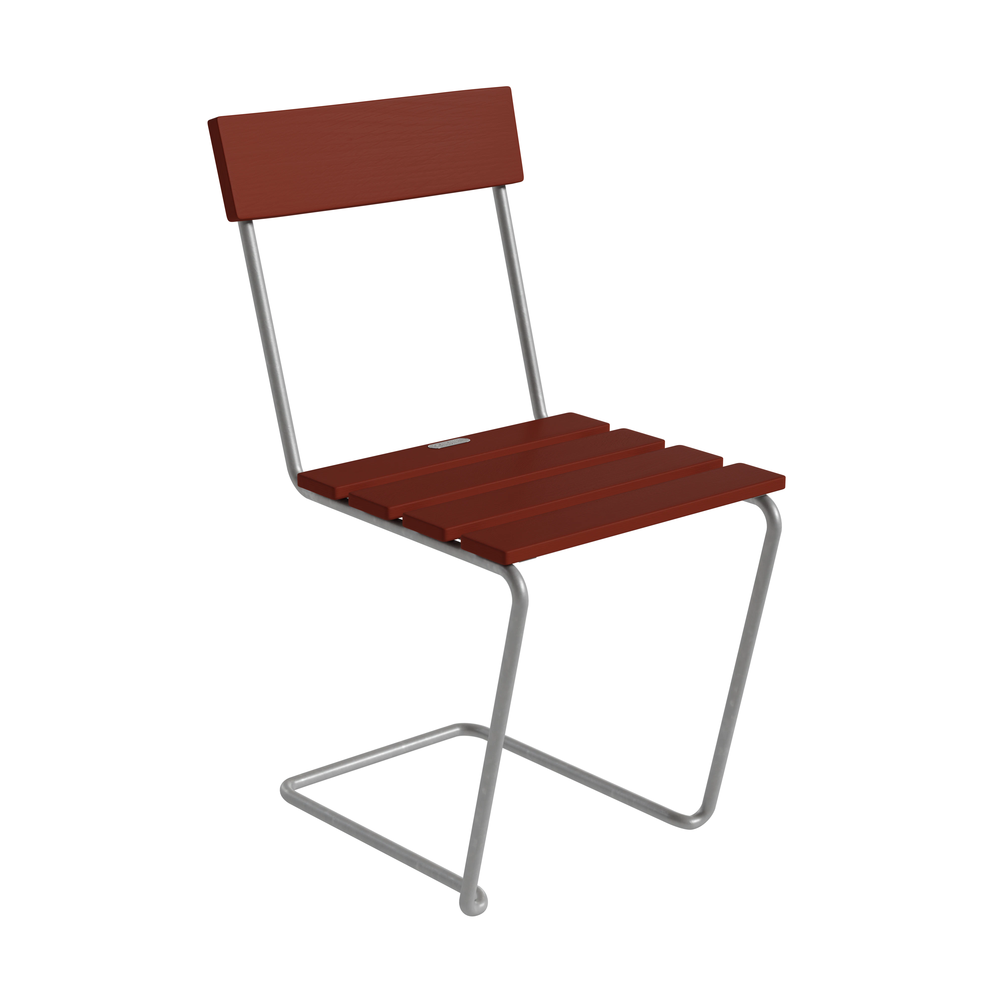 grythyttan stålmöbler stol 1 / varmförzinkat stål - trädgårdsstolar ek mörkröd
